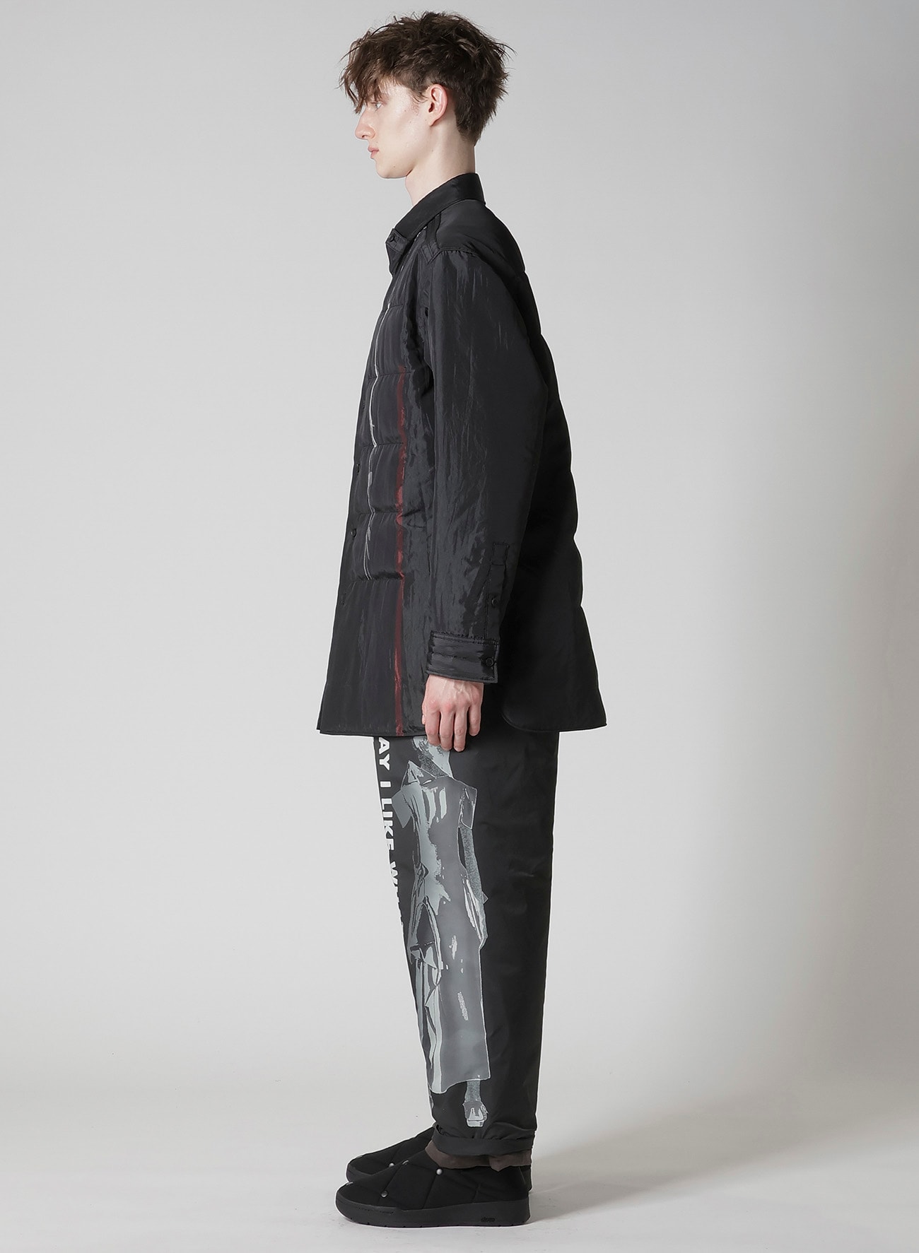 TOBACCO PRINTED DOUBLE LAYER PADDED BLOUSE
