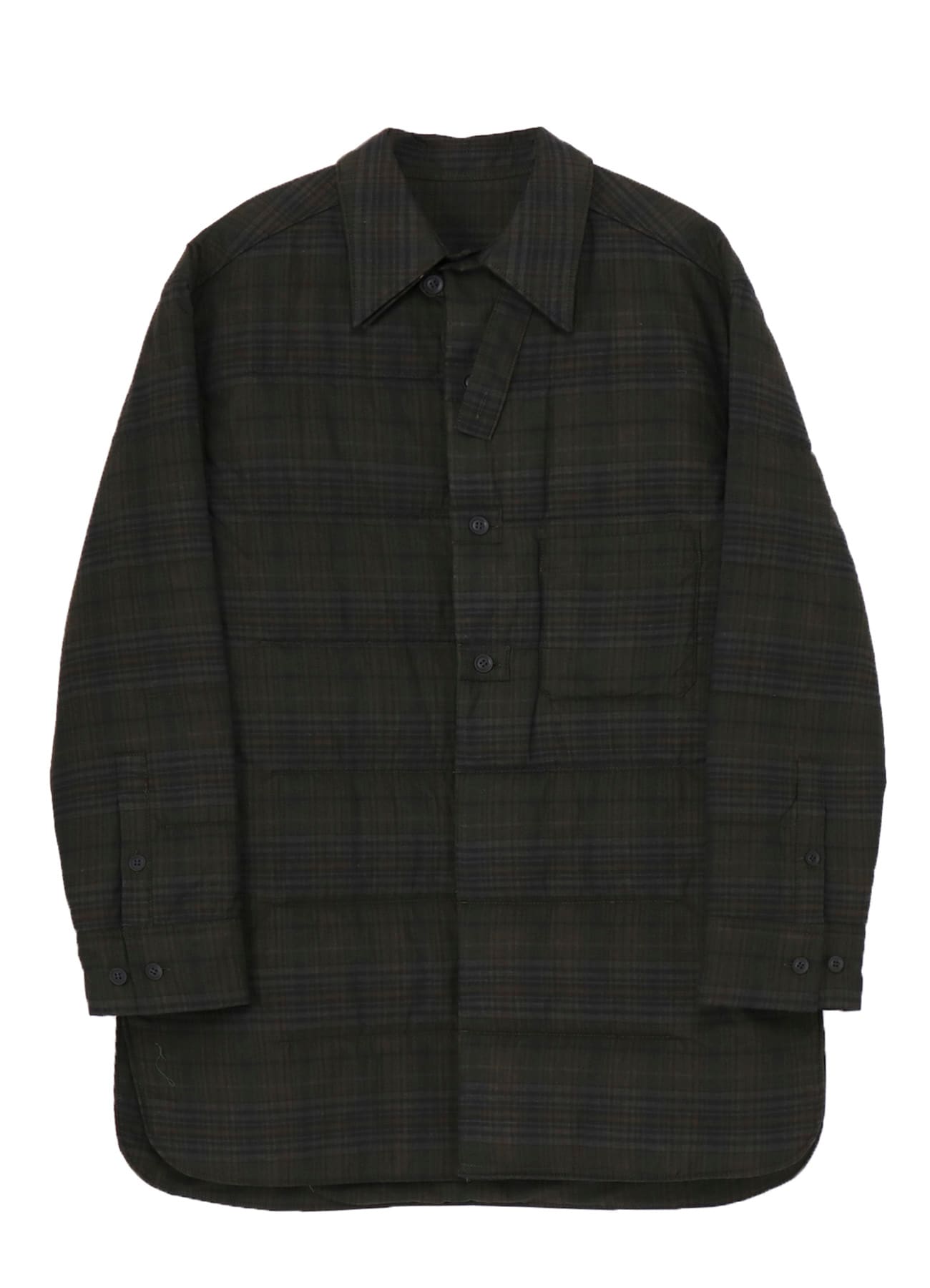 MADRAS INK PLAID DOUBLE COLLAR PADDED BLOUSE