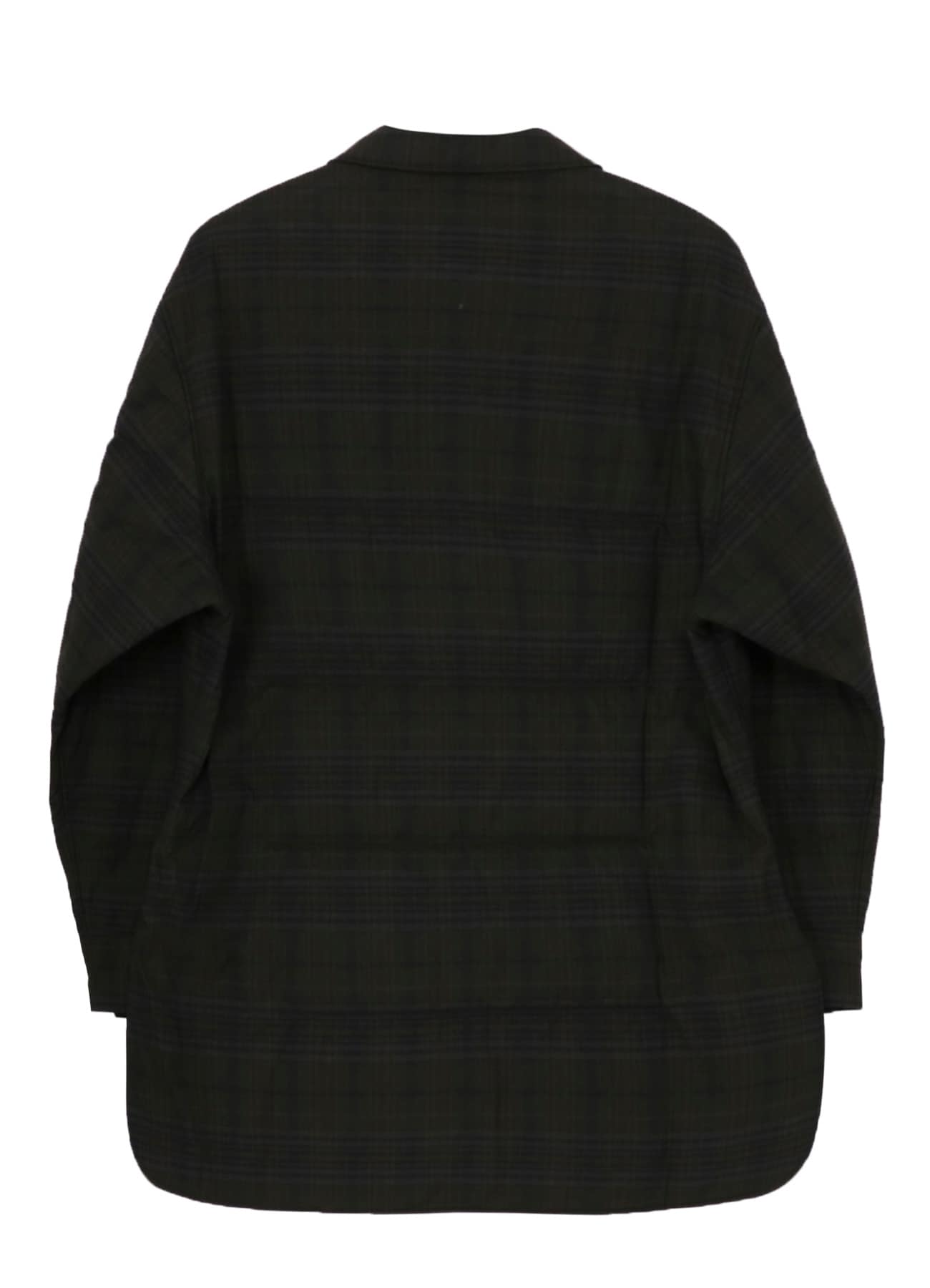 MADRAS INK PLAID DOUBLE COLLAR PADDED BLOUSE
