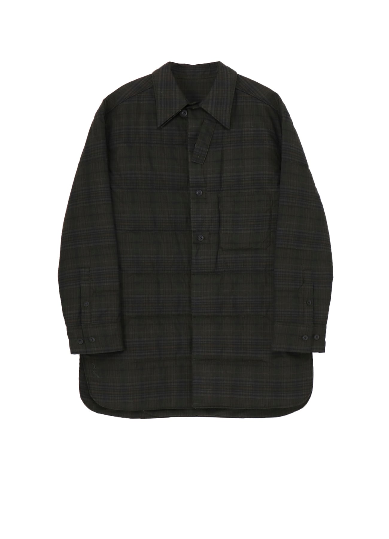 MADRAS INK PLAID DOUBLE COLLAR PADDED BLOUSE