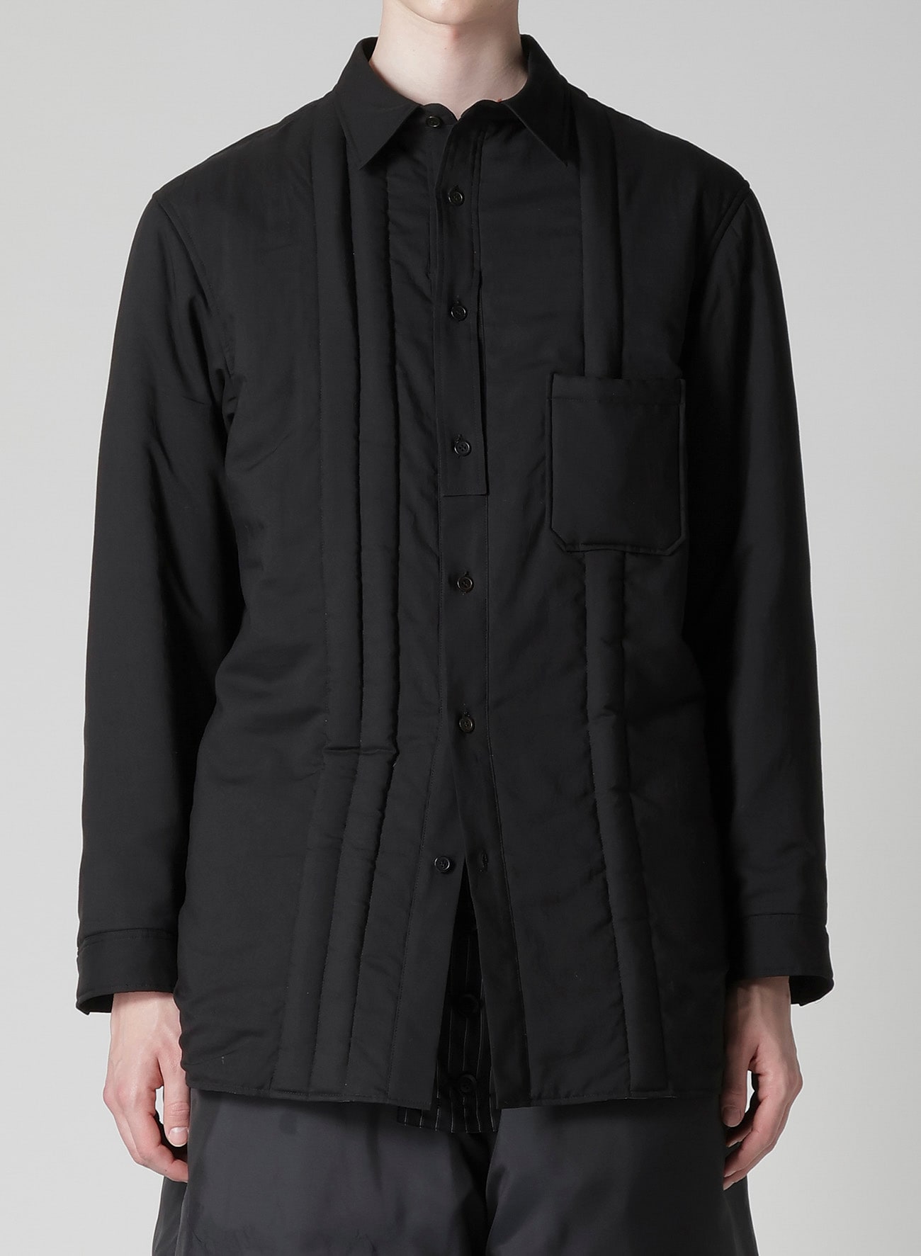 CELLULOSE LAWN DOUBLE PLACKET PADDED BLOUSE