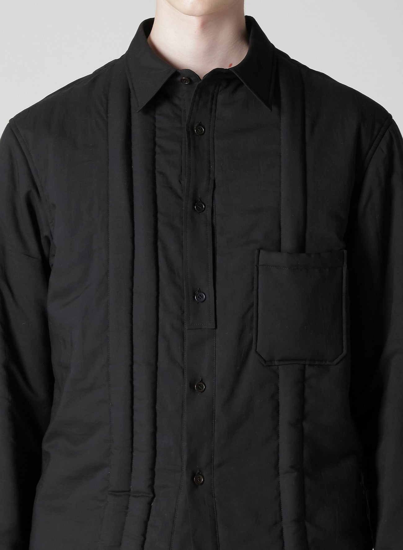 CELLULOSE LAWN DOUBLE PLACKET PADDED BLOUSE