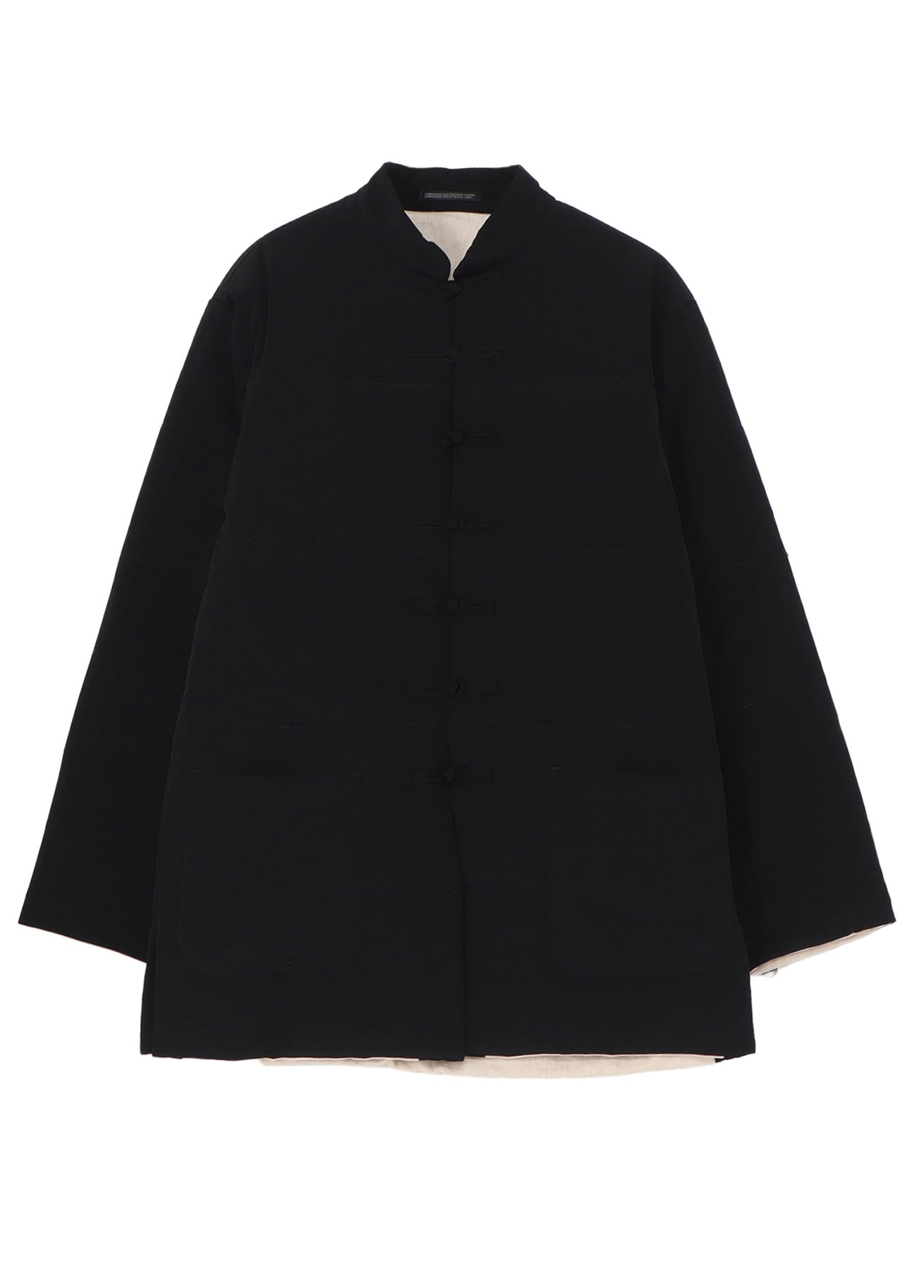 Ta TUXEDO STAND COLLAR REVERSIBLE PADDED BLOUSE