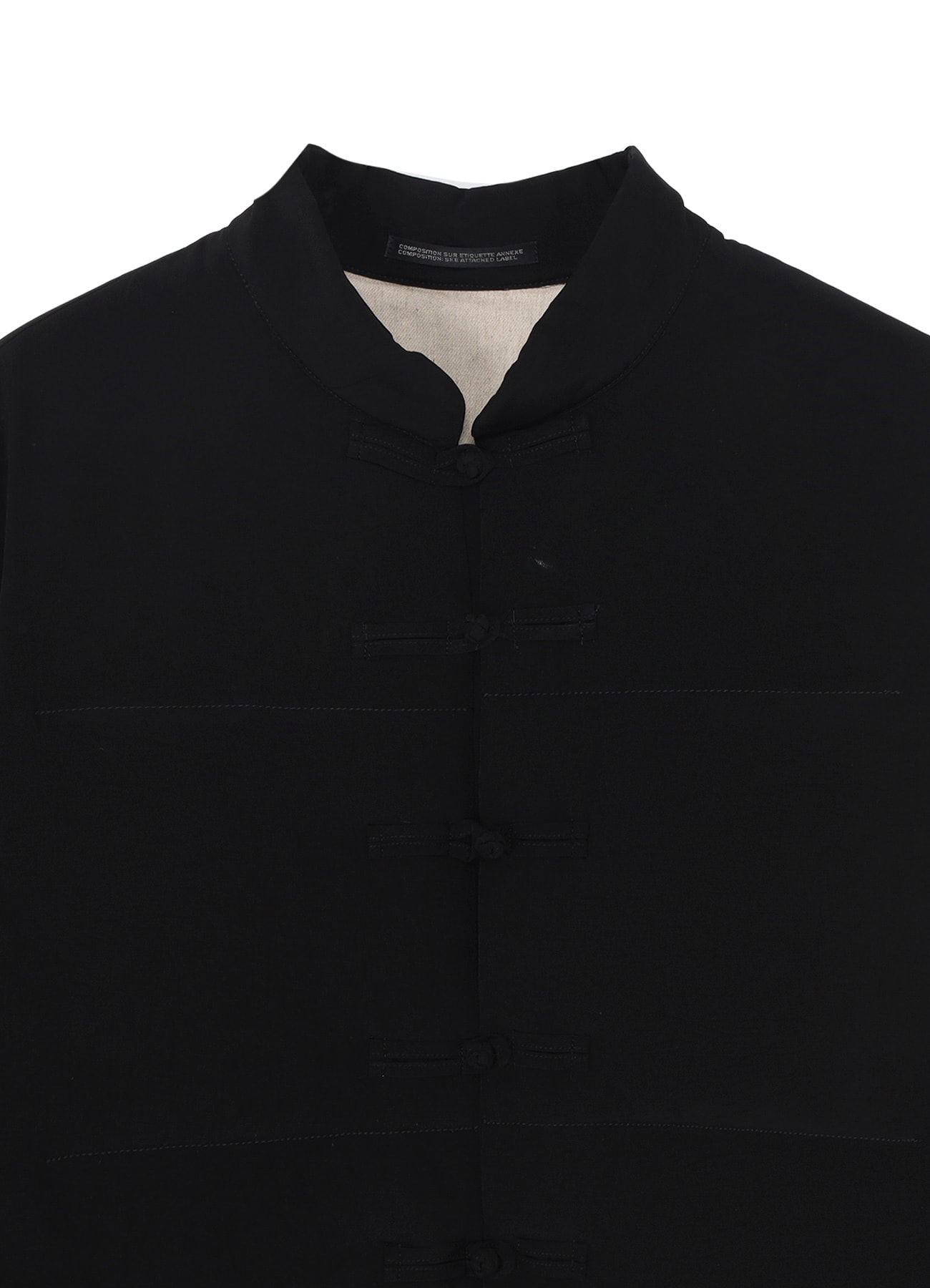Ta TUXEDO STAND COLLAR REVERSIBLE PADDED BLOUSE