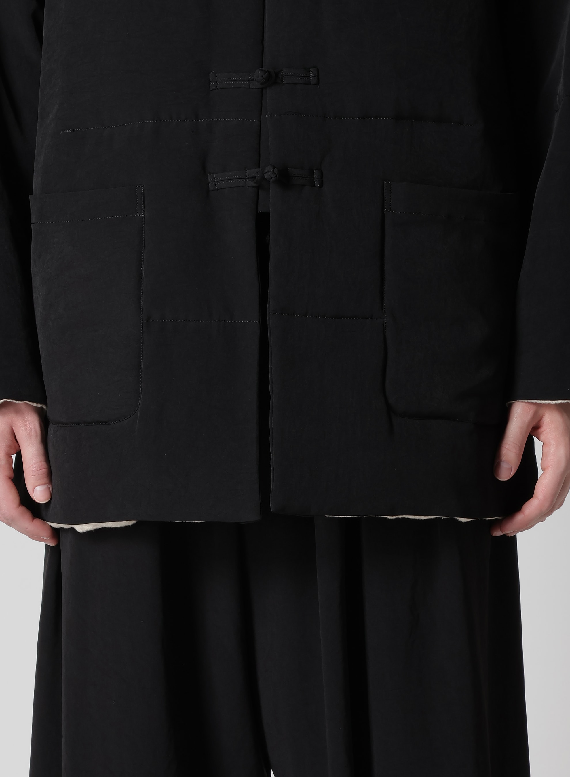 Ta TUXEDO STAND COLLAR REVERSIBLE PADDED BLOUSE
