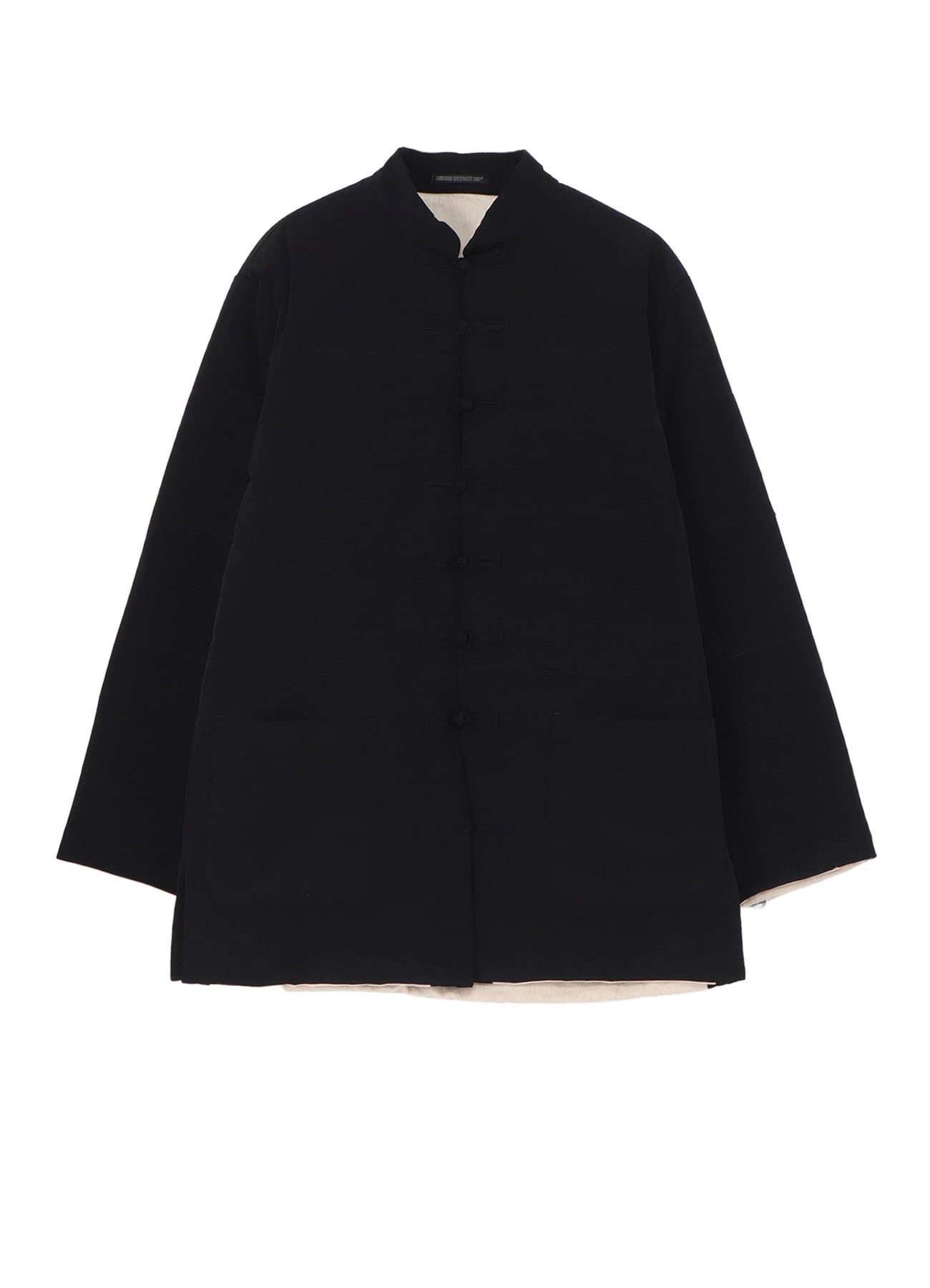 Ta TUXEDO STAND COLLAR REVERSIBLE PADDED BLOUSE
