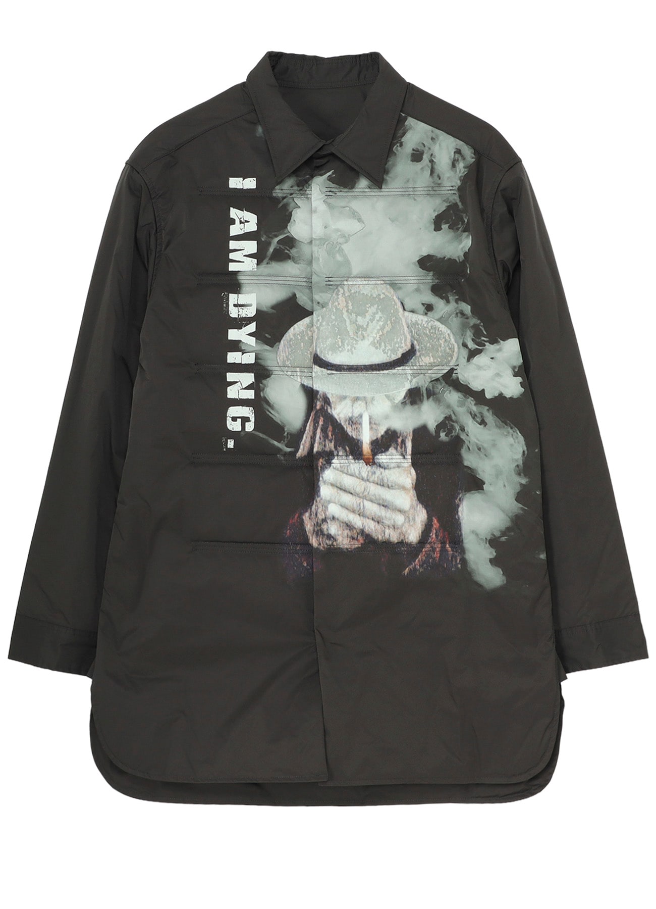 TOBACCO OLD MAN PRINTED PADDED BLOUSE