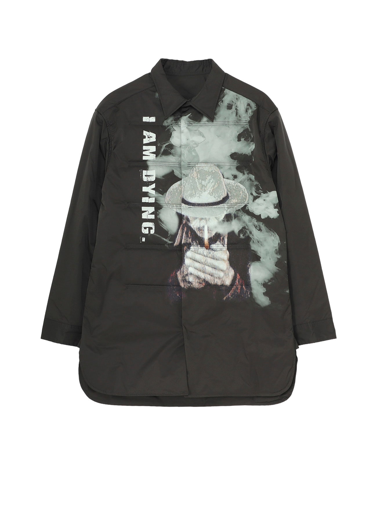 TOBACCO OLD MAN PRINTED PADDED BLOUSE