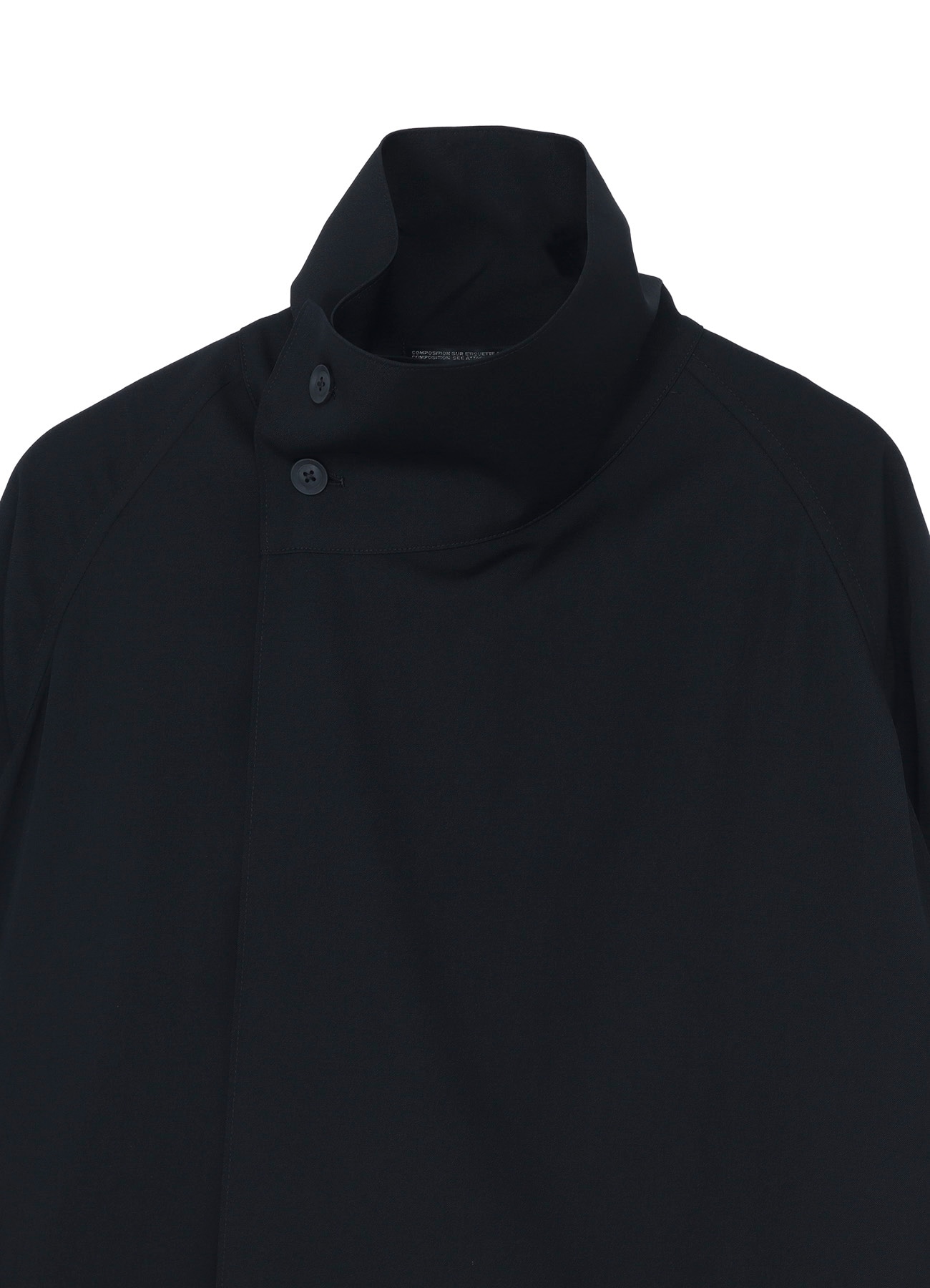 WOOL GABARDINE CROSS SHAPED ZIPPER COAT