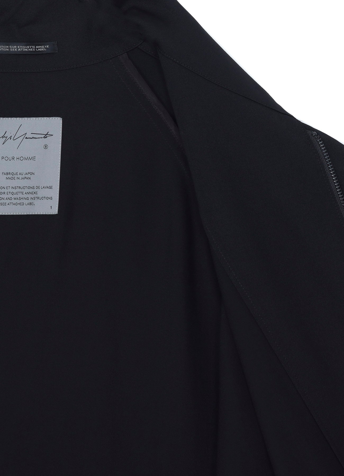 WOOL GABARDINE CROSS SHAPED ZIPPER COAT