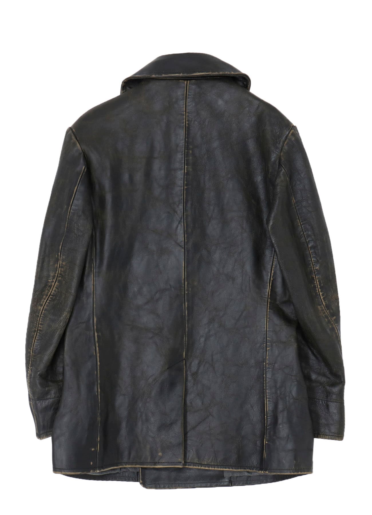 JAPAN HORSE LEATHER CLAP DOUBLE FRONT COLLAR COAT
