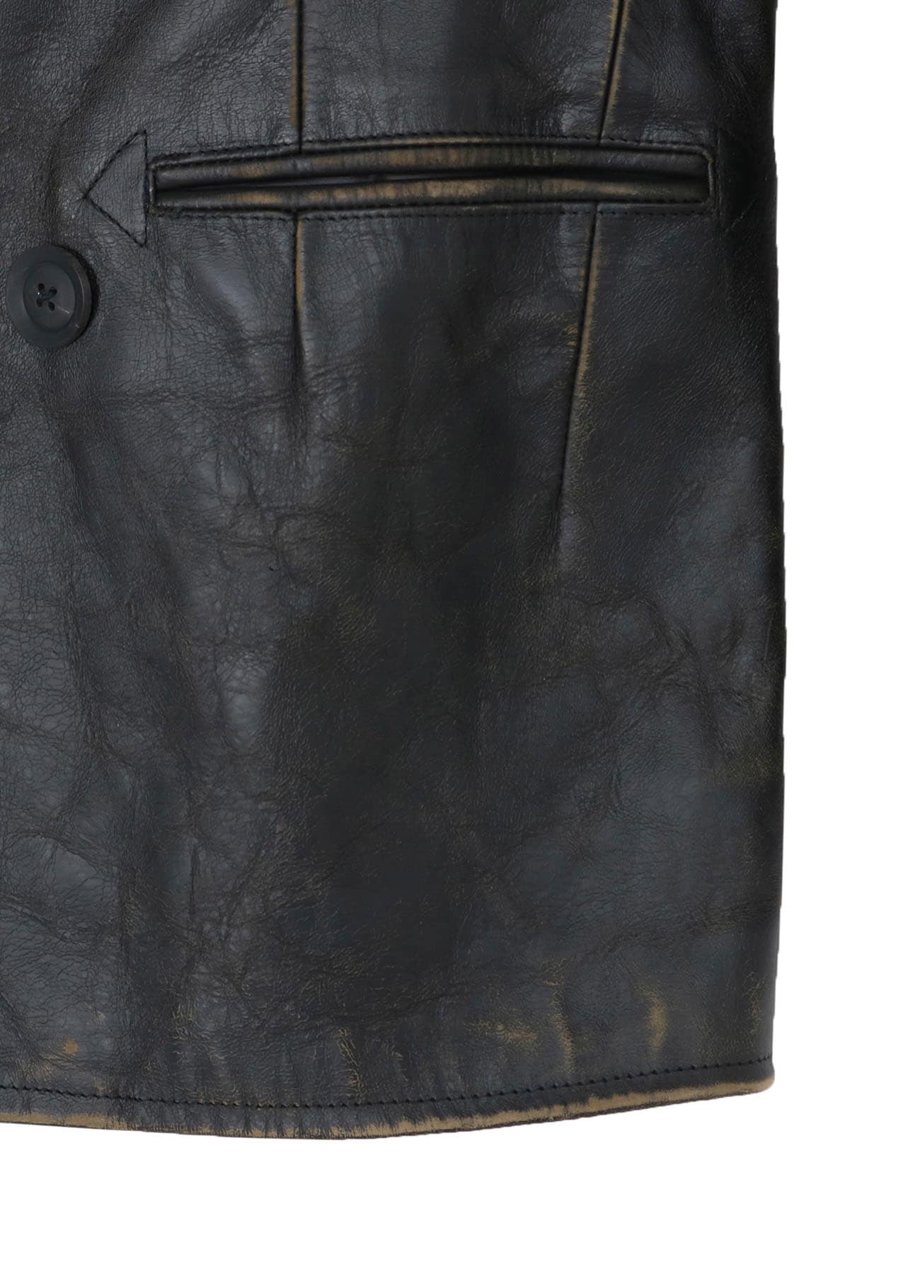 JAPAN HORSE LEATHER CLAP DOUBLE FRONT COLLAR COAT