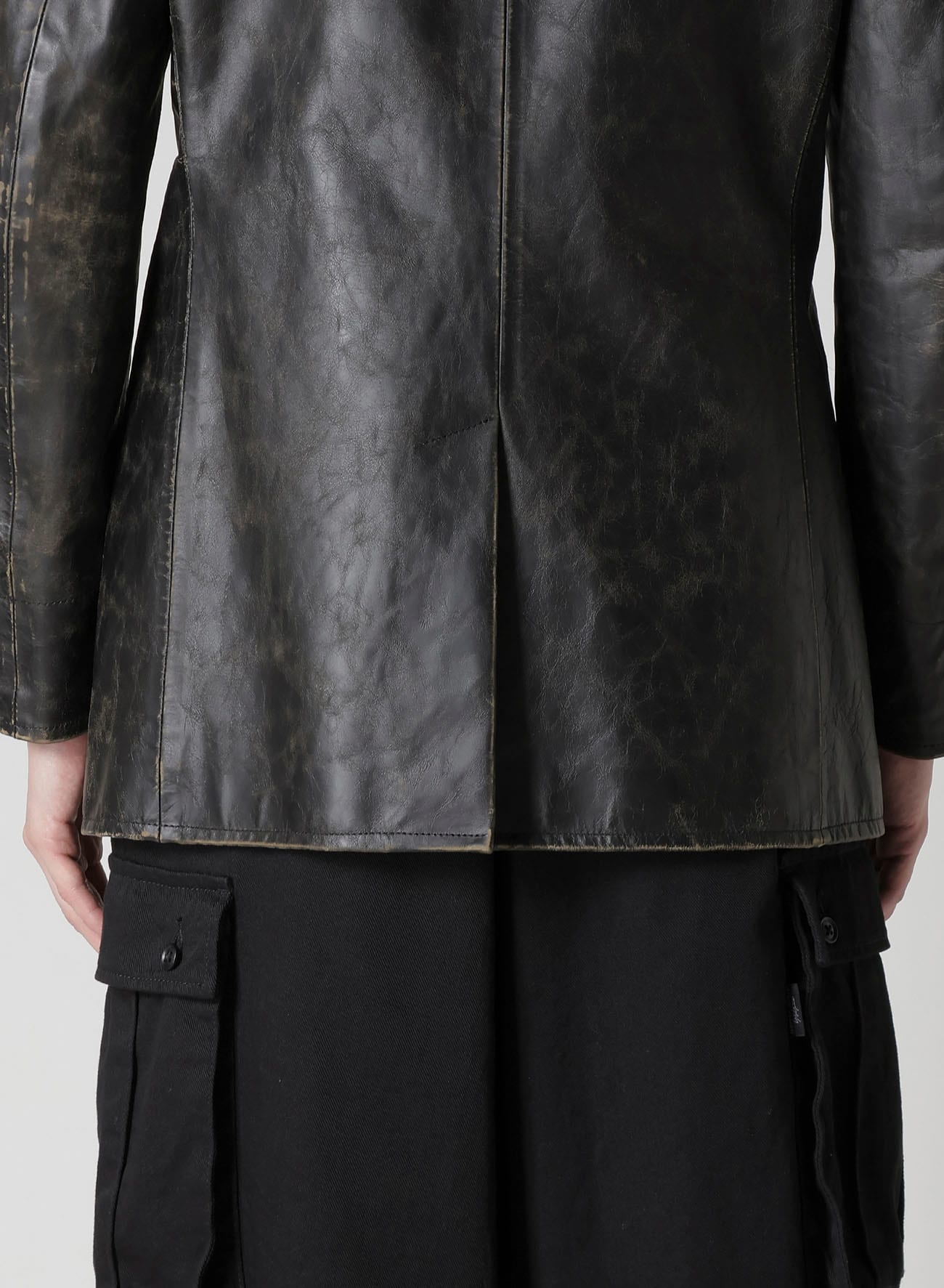 JAPAN HORSE LEATHER CLAP DOUBLE FRONT COLLAR COAT