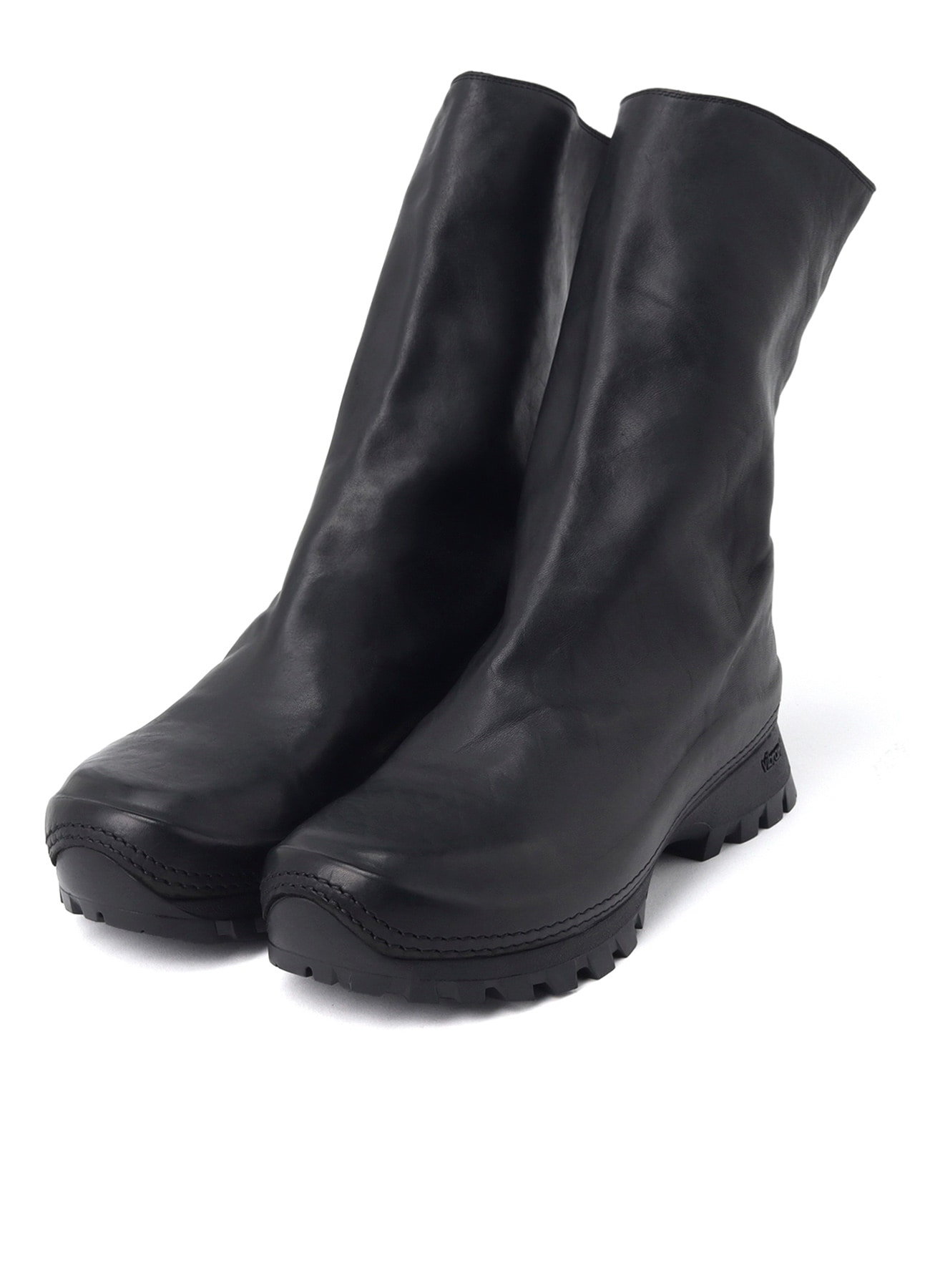 FULL GRAIN HORSE LEATHER BACK ZIP MID BOOTS