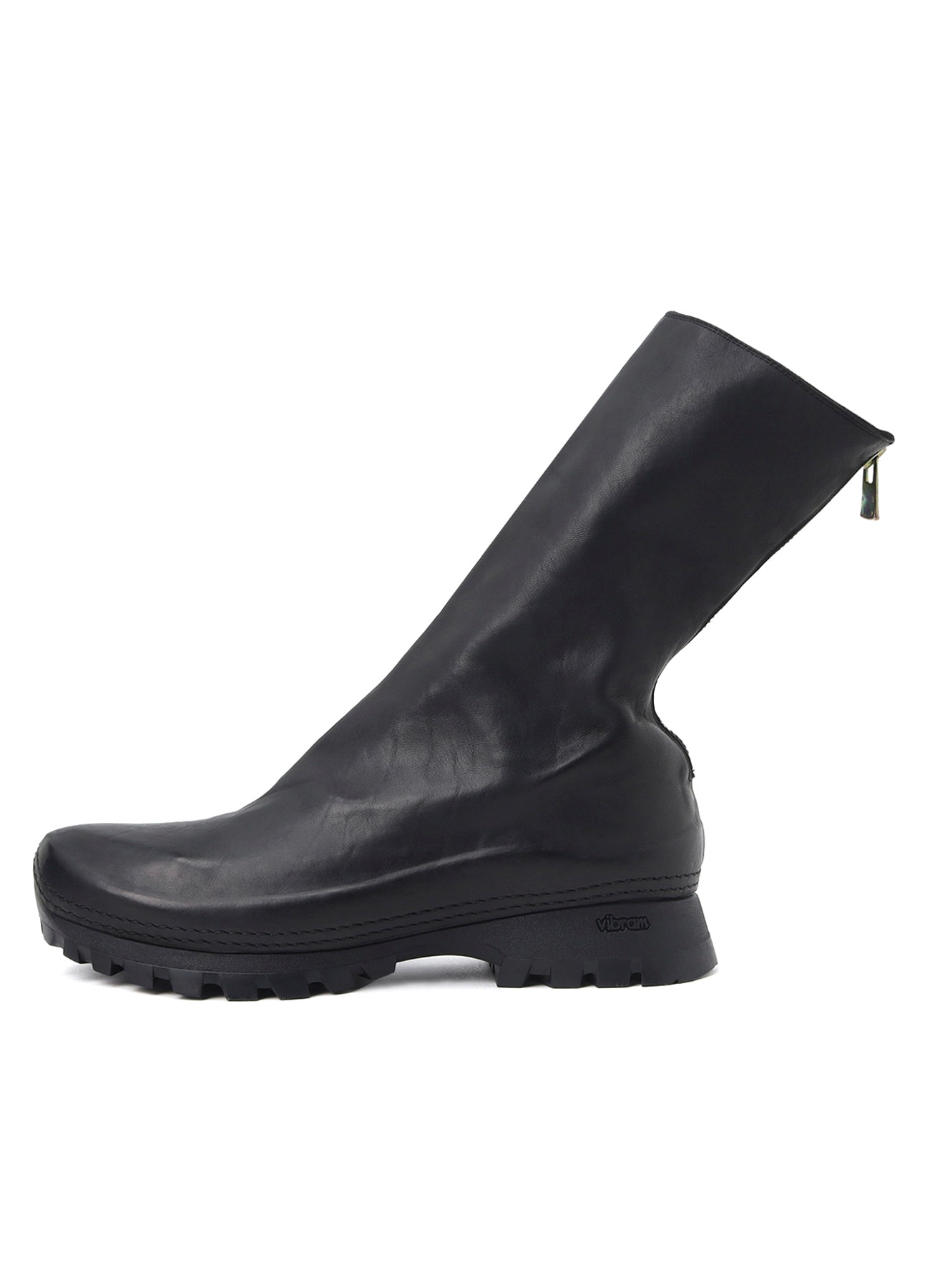 FULL GRAIN HORSE LEATHER BACK ZIP MID BOOTS