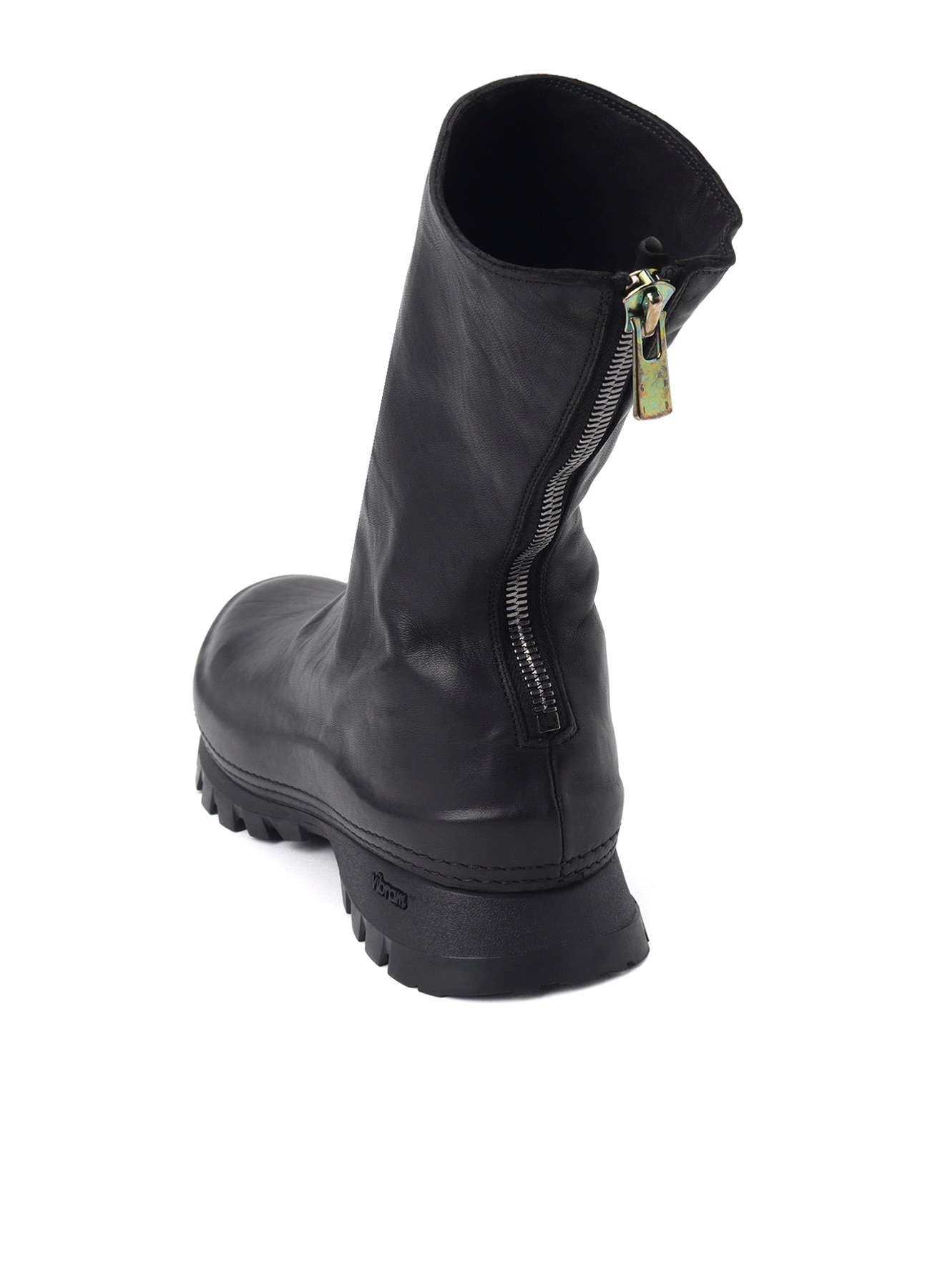FULL GRAIN HORSE LEATHER BACK ZIP MID BOOTS