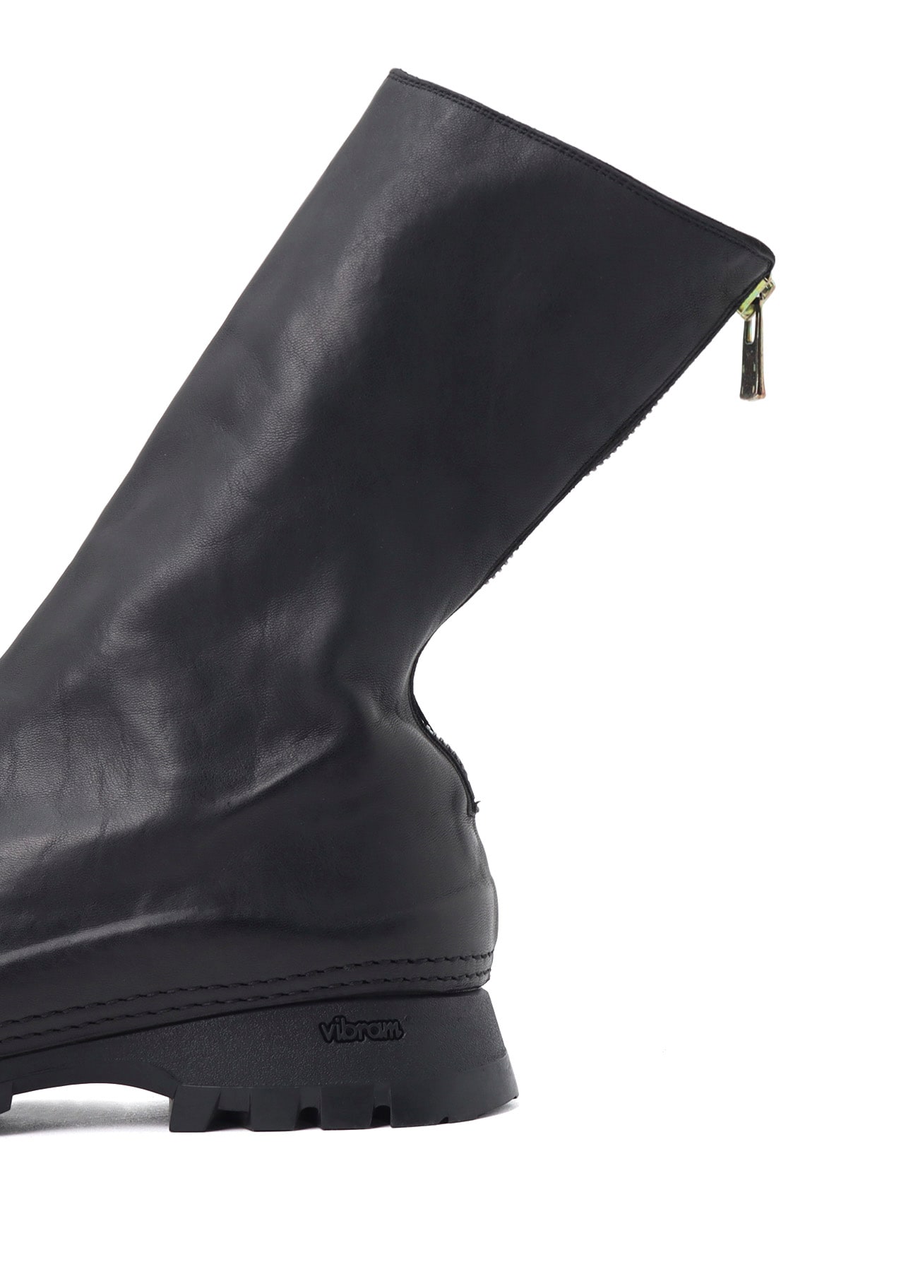 FULL GRAIN HORSE LEATHER BACK ZIP MID BOOTS