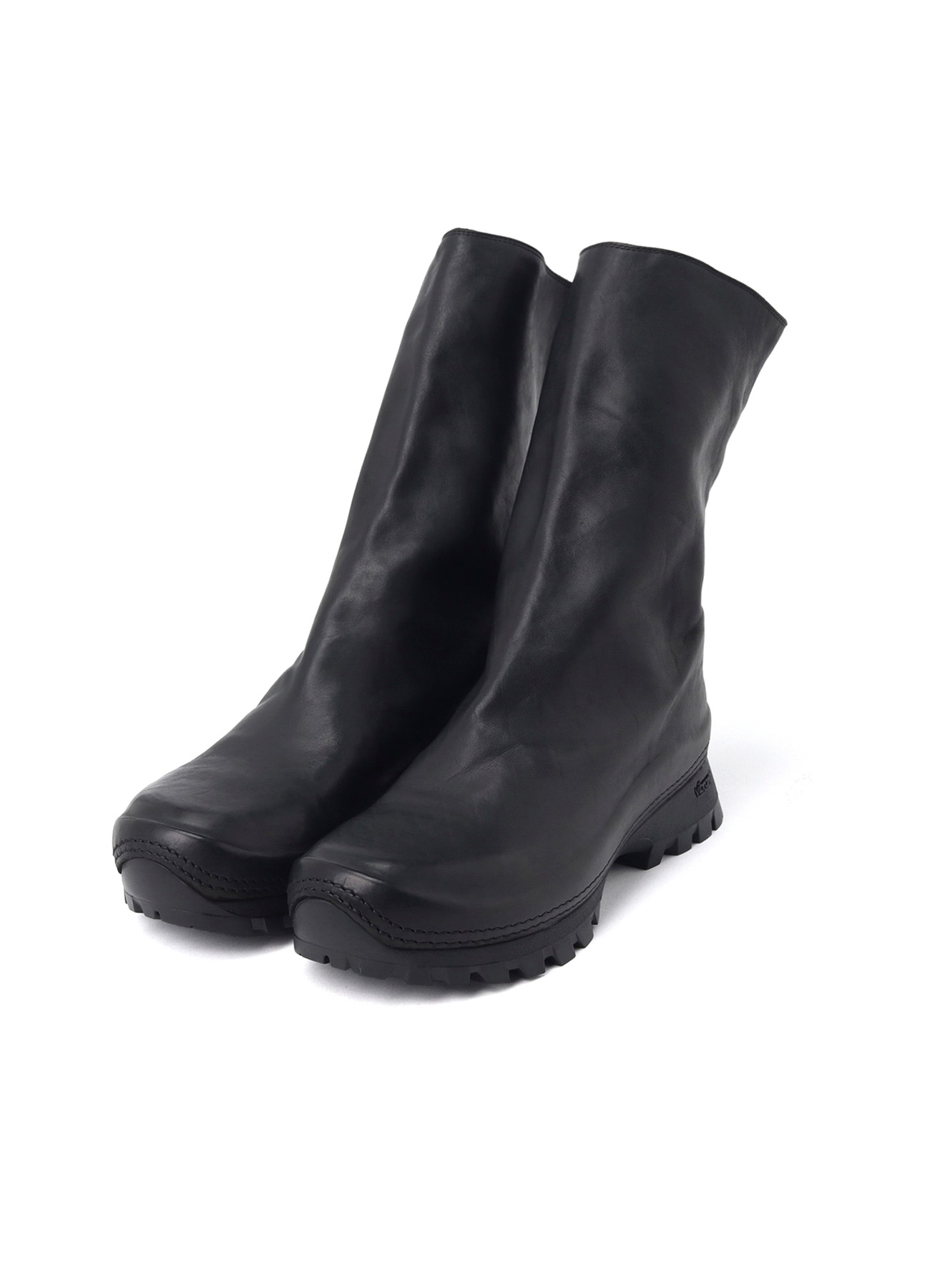 FULL GRAIN HORSE LEATHER BACK ZIP MID BOOTS
