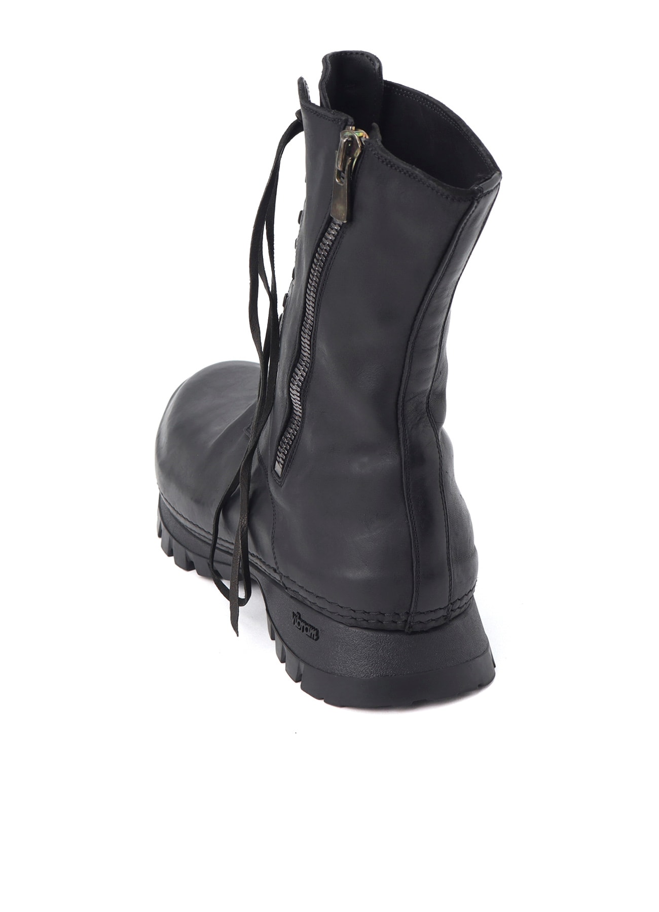 FULL GRAIN HORSE LEATHER LACE UP SIDE ZIP BOOTS