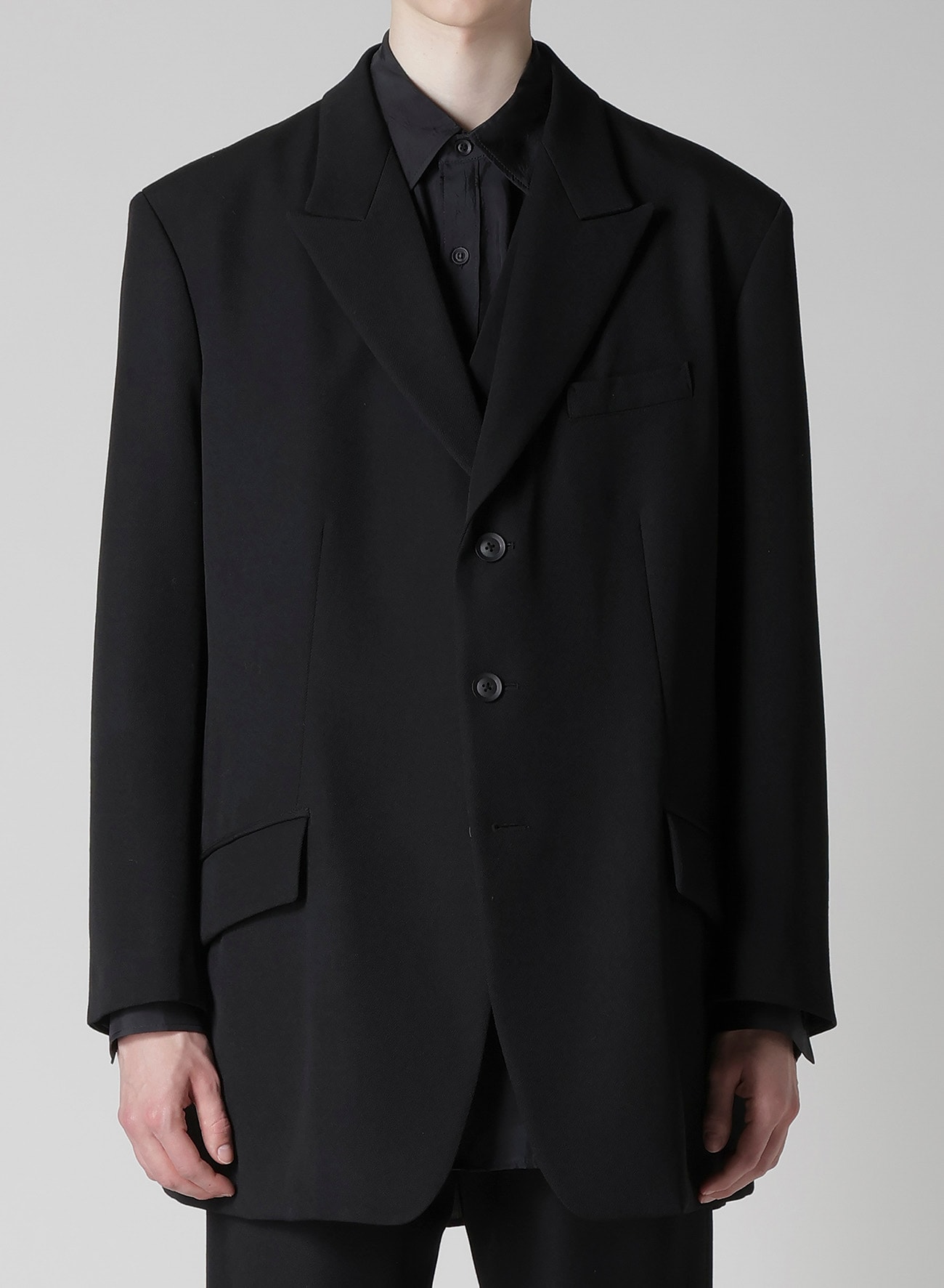 ARMY GABARDINE 3 BUTTONS PEAKED JACKET