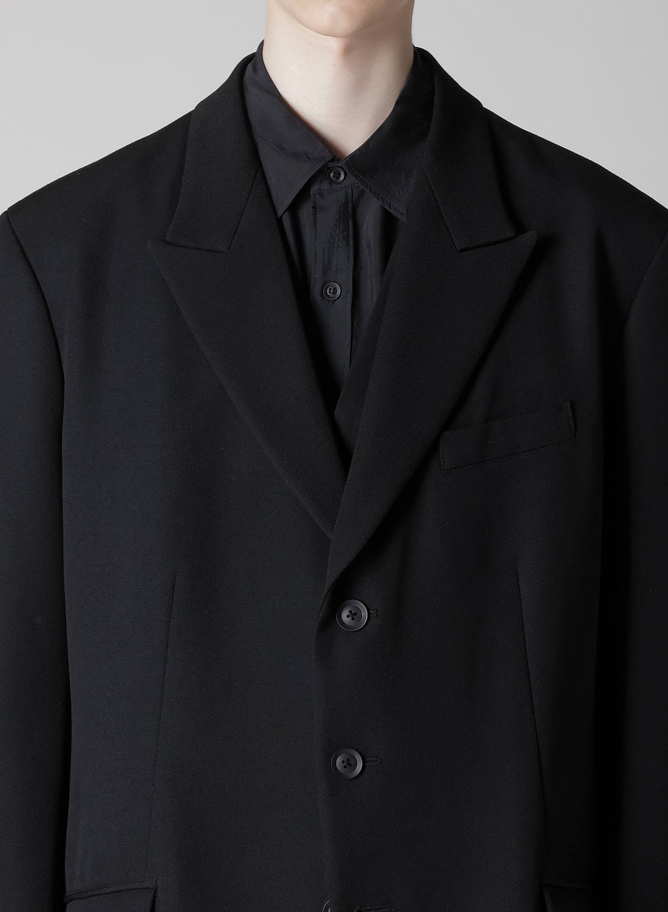ARMY GABARDINE 3 BUTTONS PEAKED JACKET