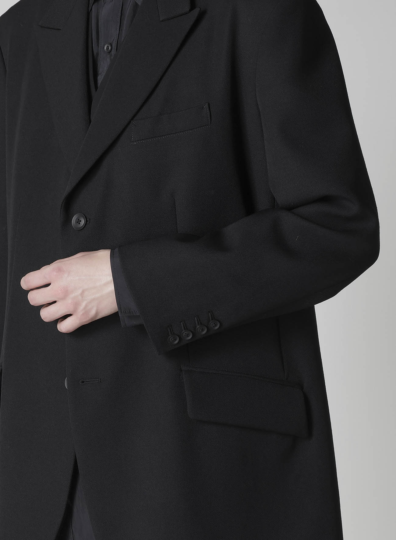 ARMY GABARDINE 3 BUTTONS PEAKED JACKET