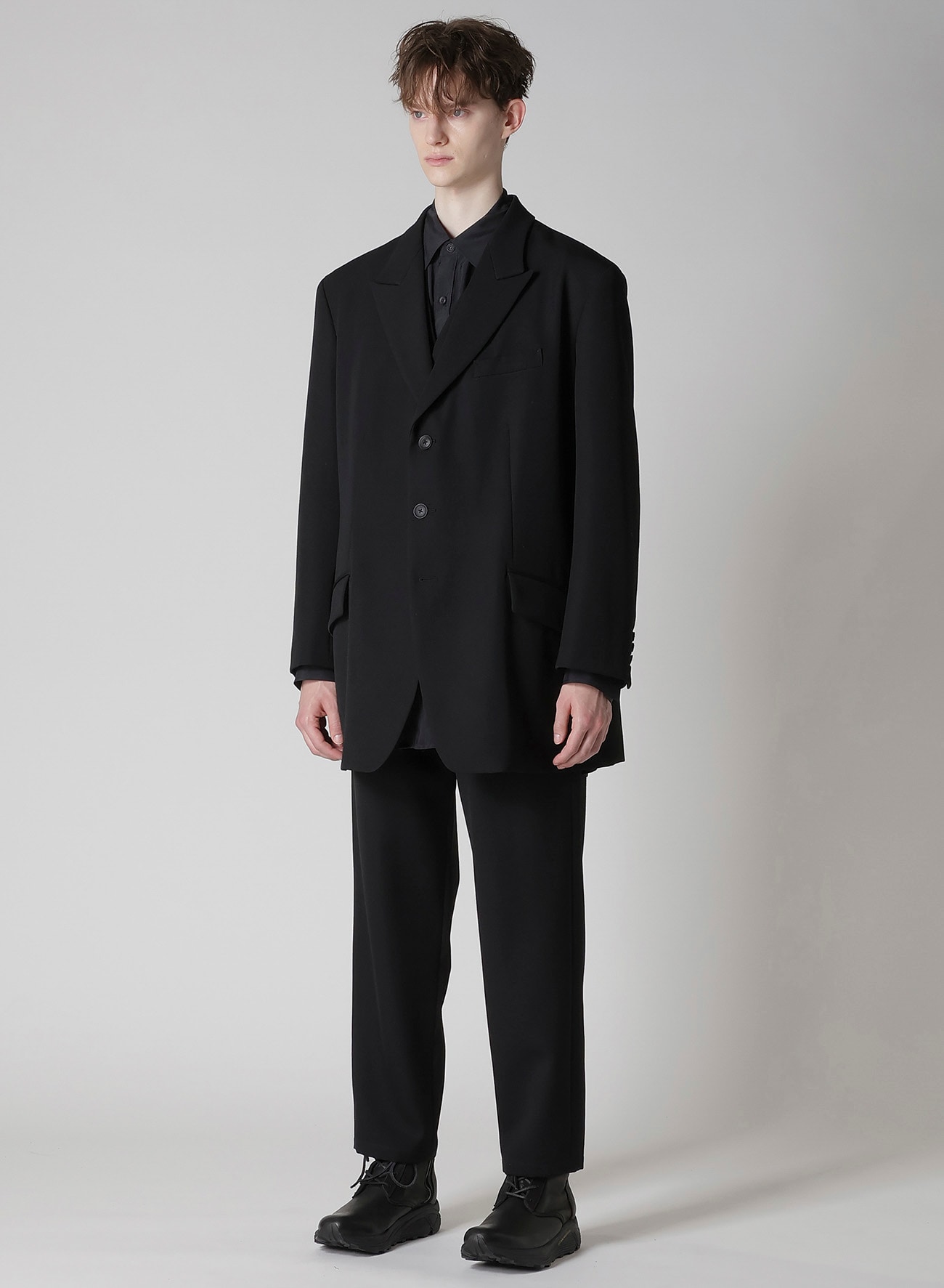 ARMY GABARDINE 3 BUTTONS PEAKED JACKET