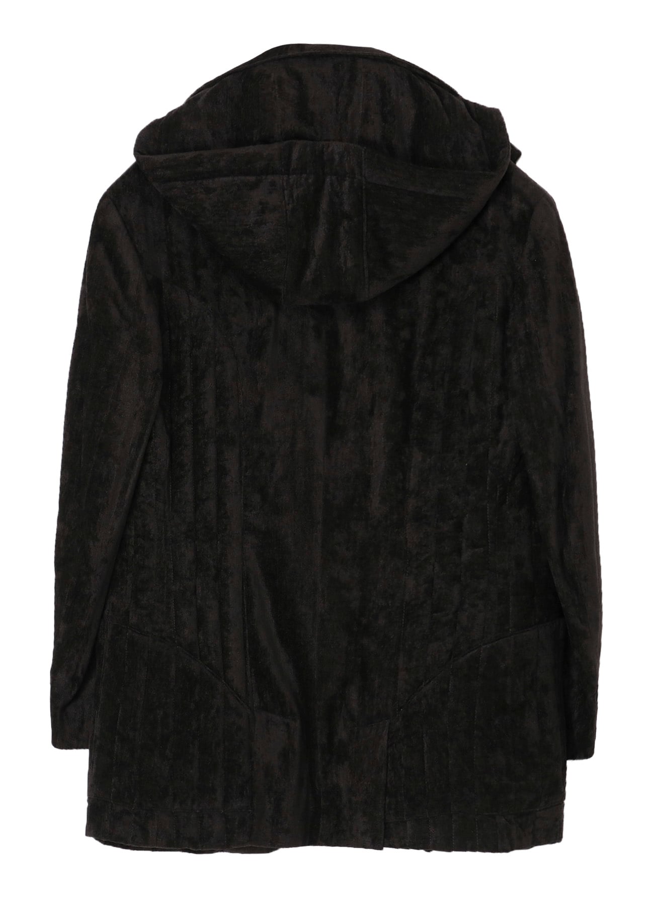 LINEN VELVET PADDED HOOD JACKET