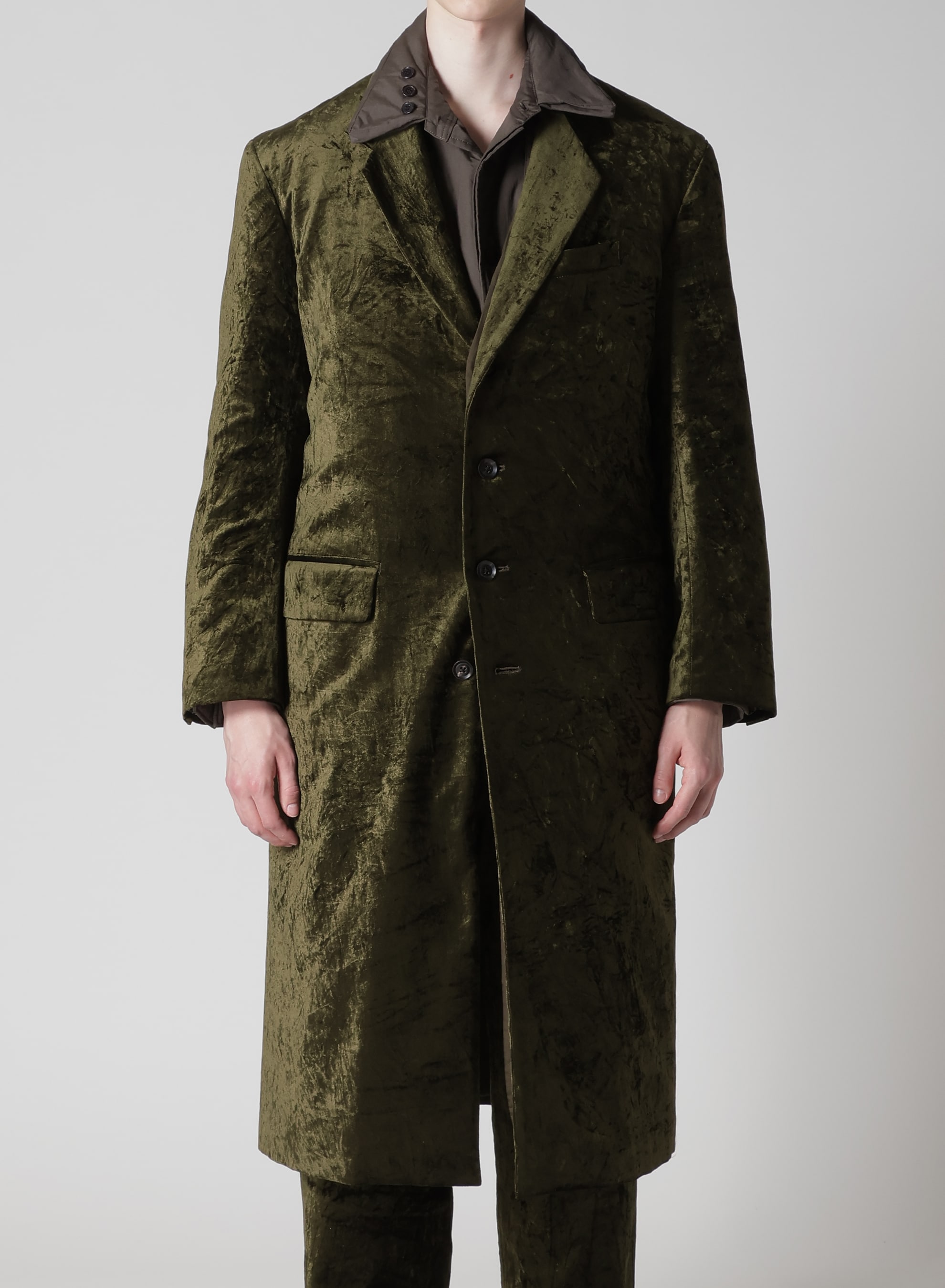 BELL KHAKI 4 BUTTONS LONG JACKET WITH LINER