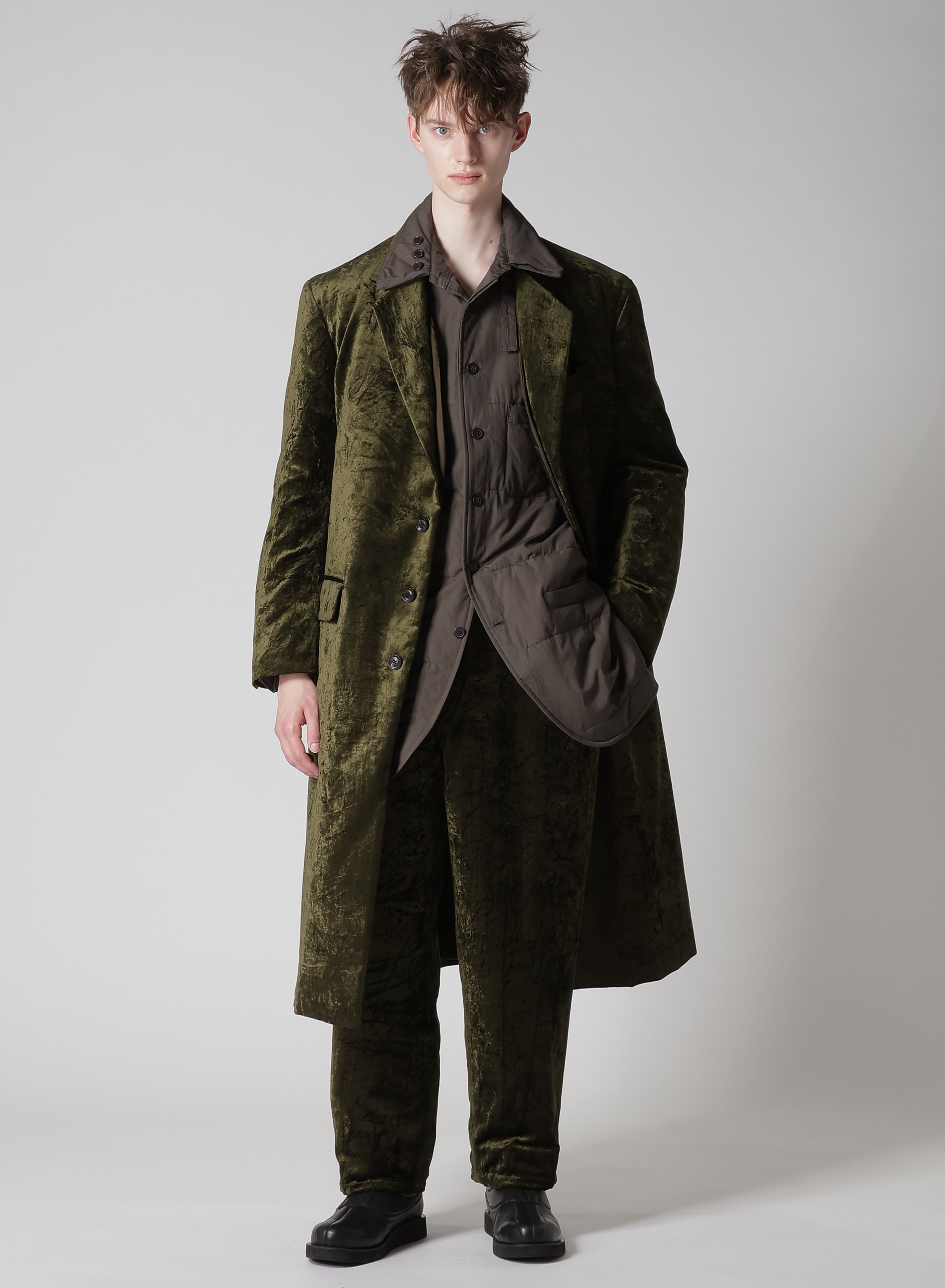 BELL KHAKI 4 BUTTONS LONG JACKET WITH LINER