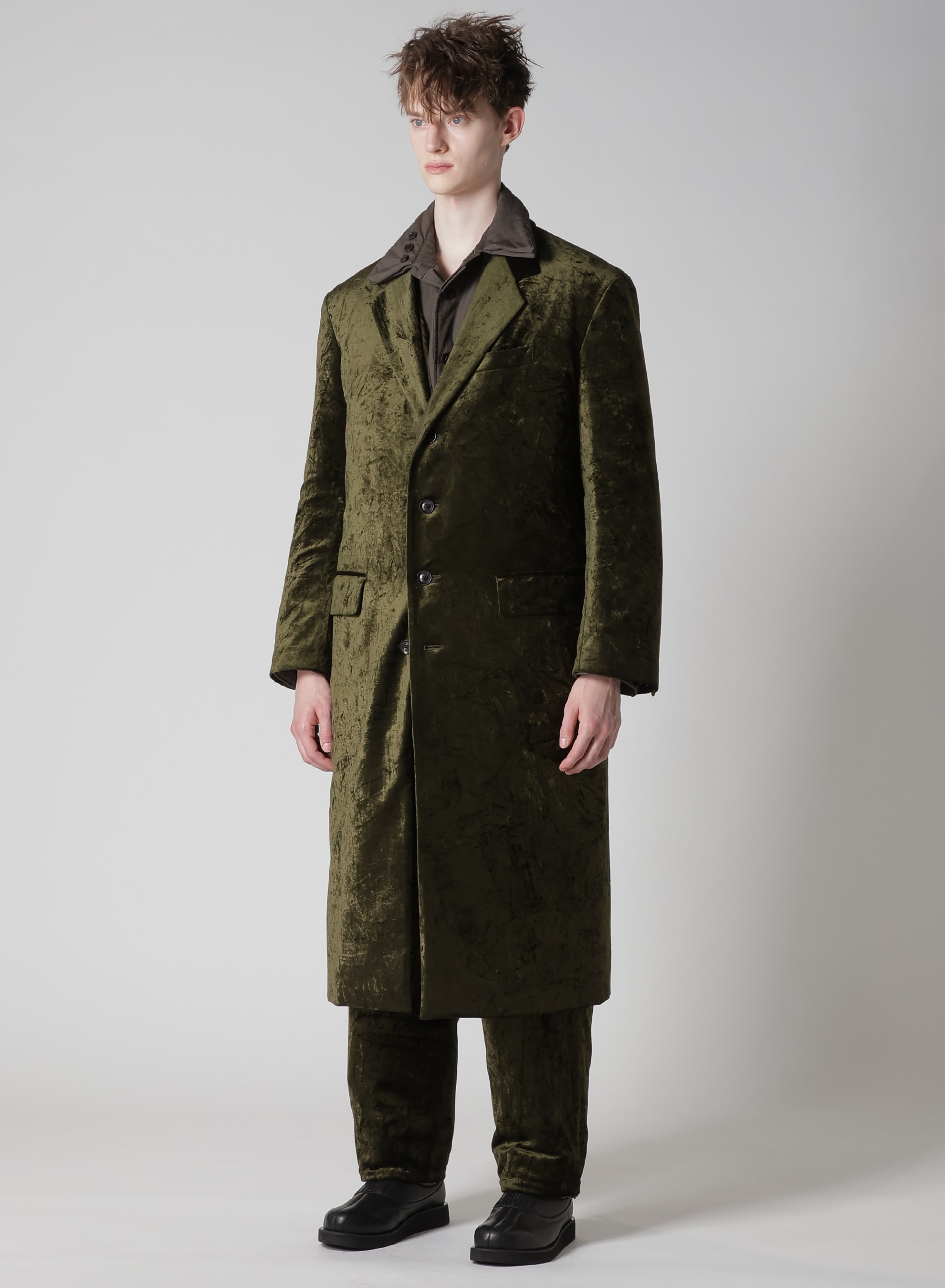 BELL KHAKI 4 BUTTONS LONG JACKET WITH LINER