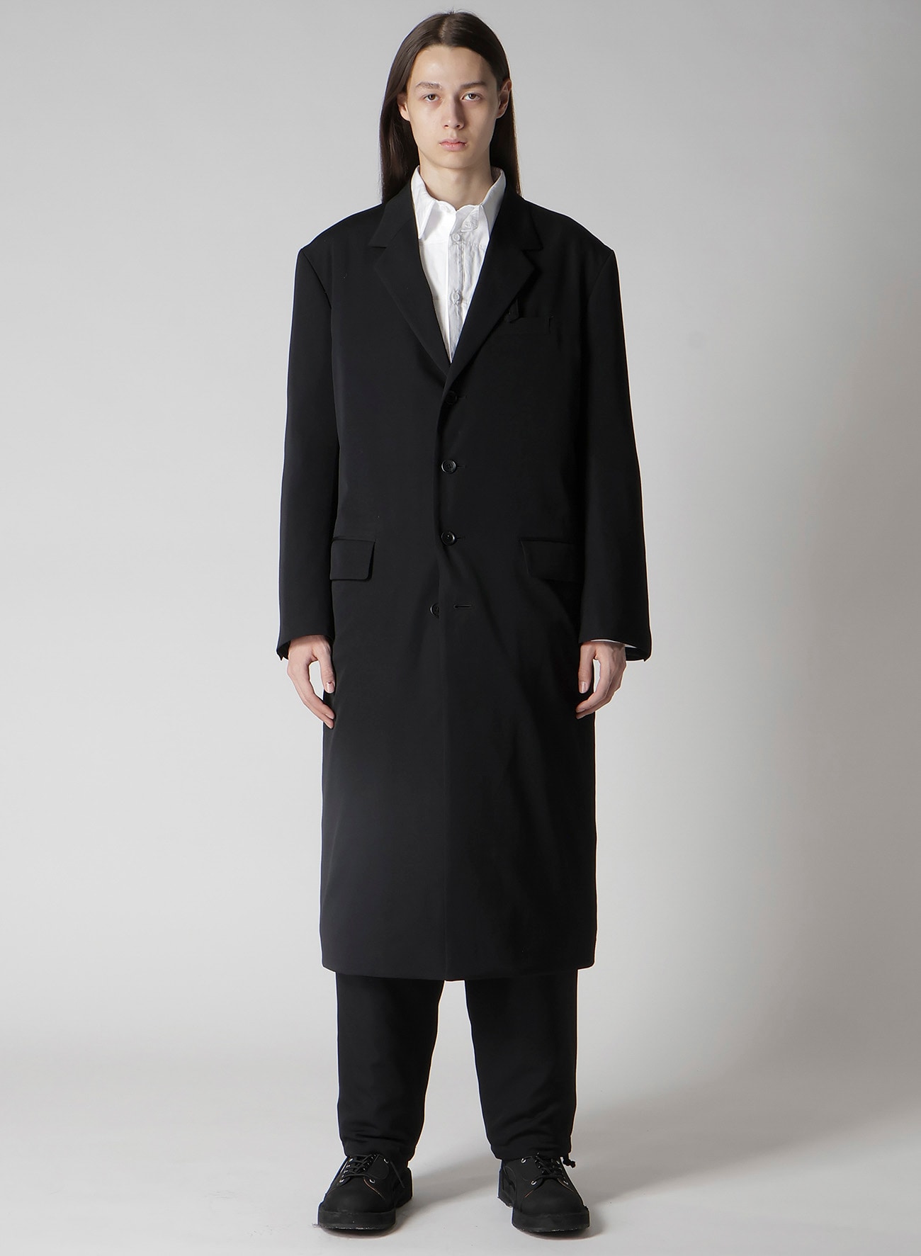 入手困難✨ ワイズ Y's ヨウジヤマモト ロングウールコート ノースリーブ WOOL GABARDINE 4 BUTTONS LONG JACKET WITH LINER(S Black