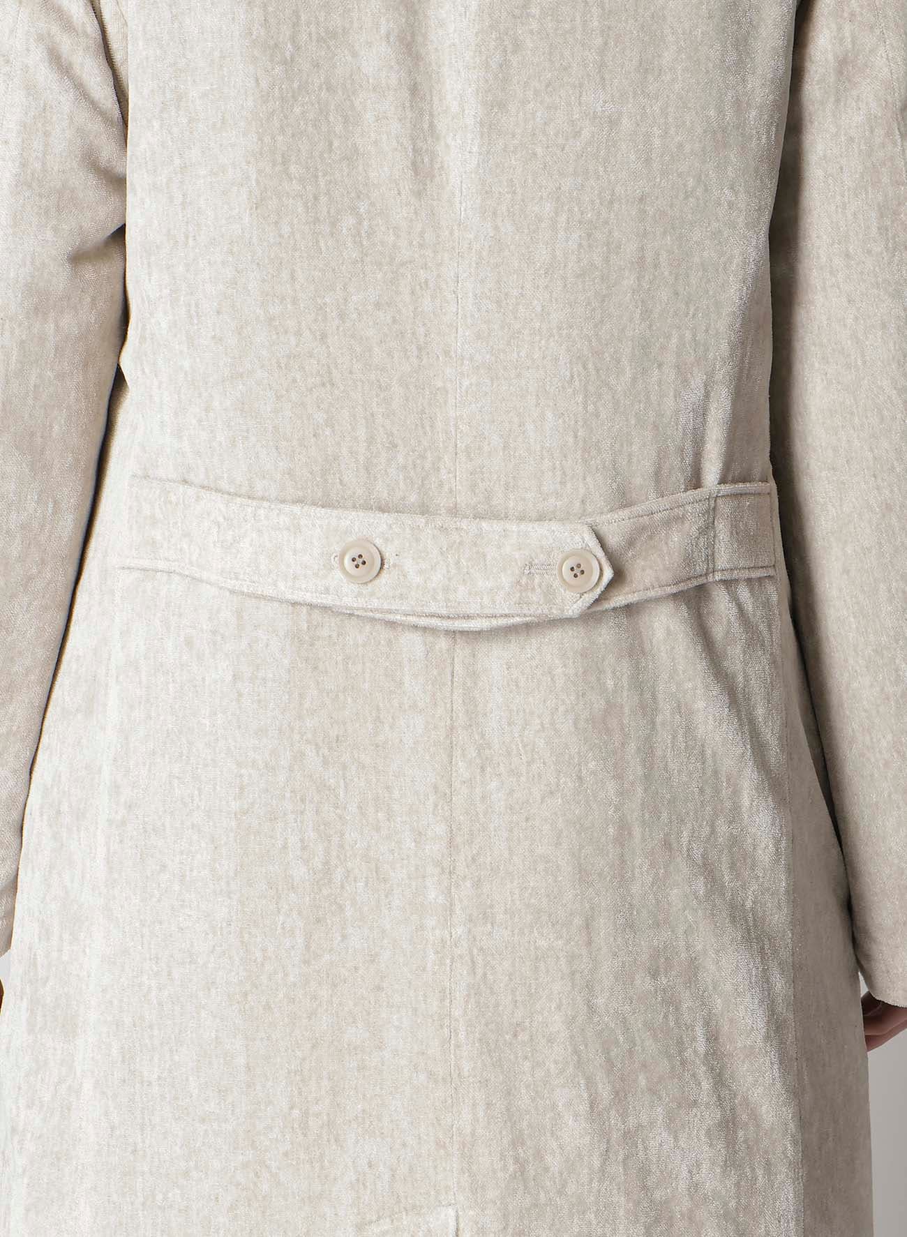 LINEN VELVET STAND COLLAR JACKET WITH LINER
