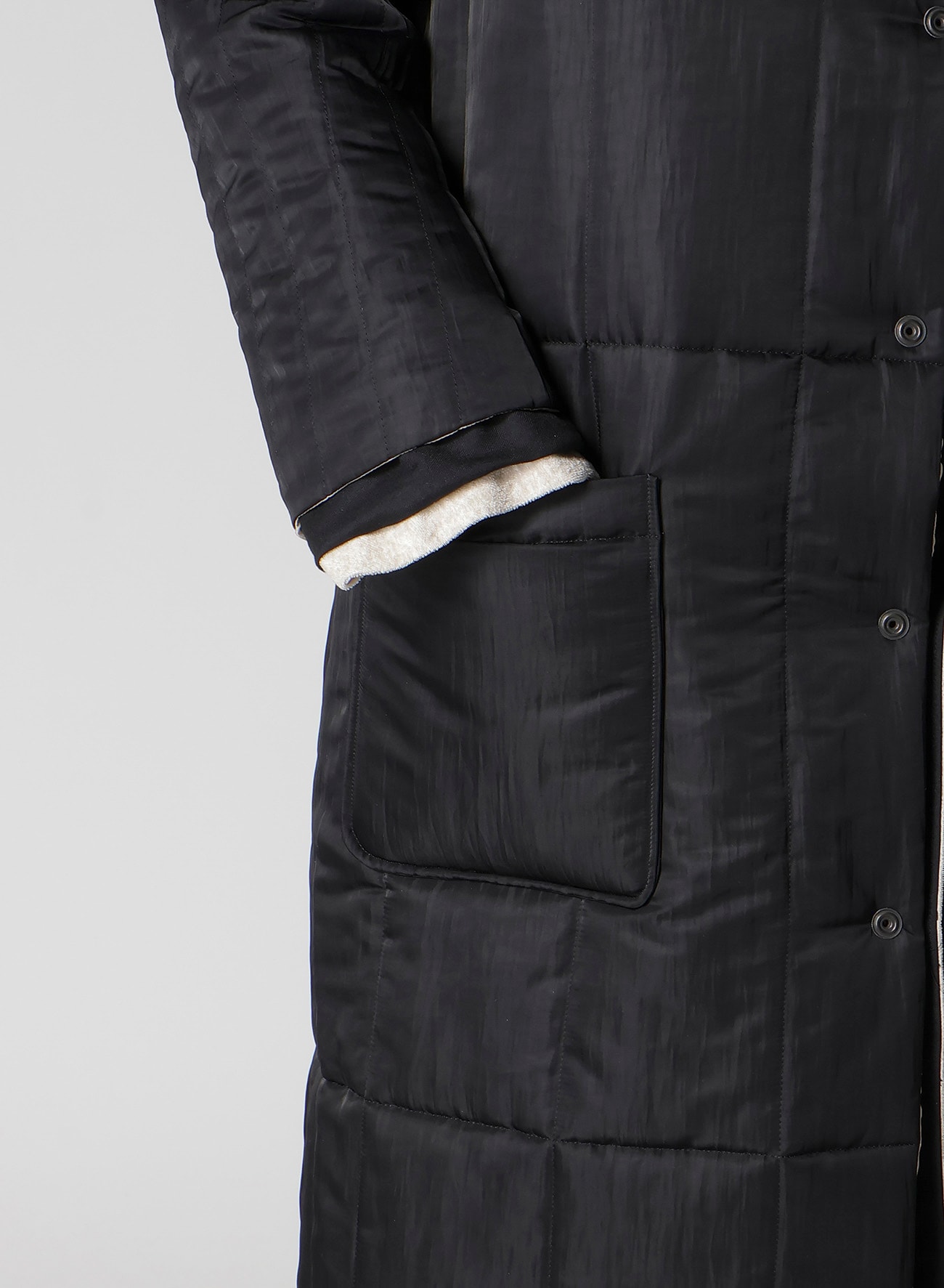 LINEN VELVET STAND COLLAR JACKET WITH LINER