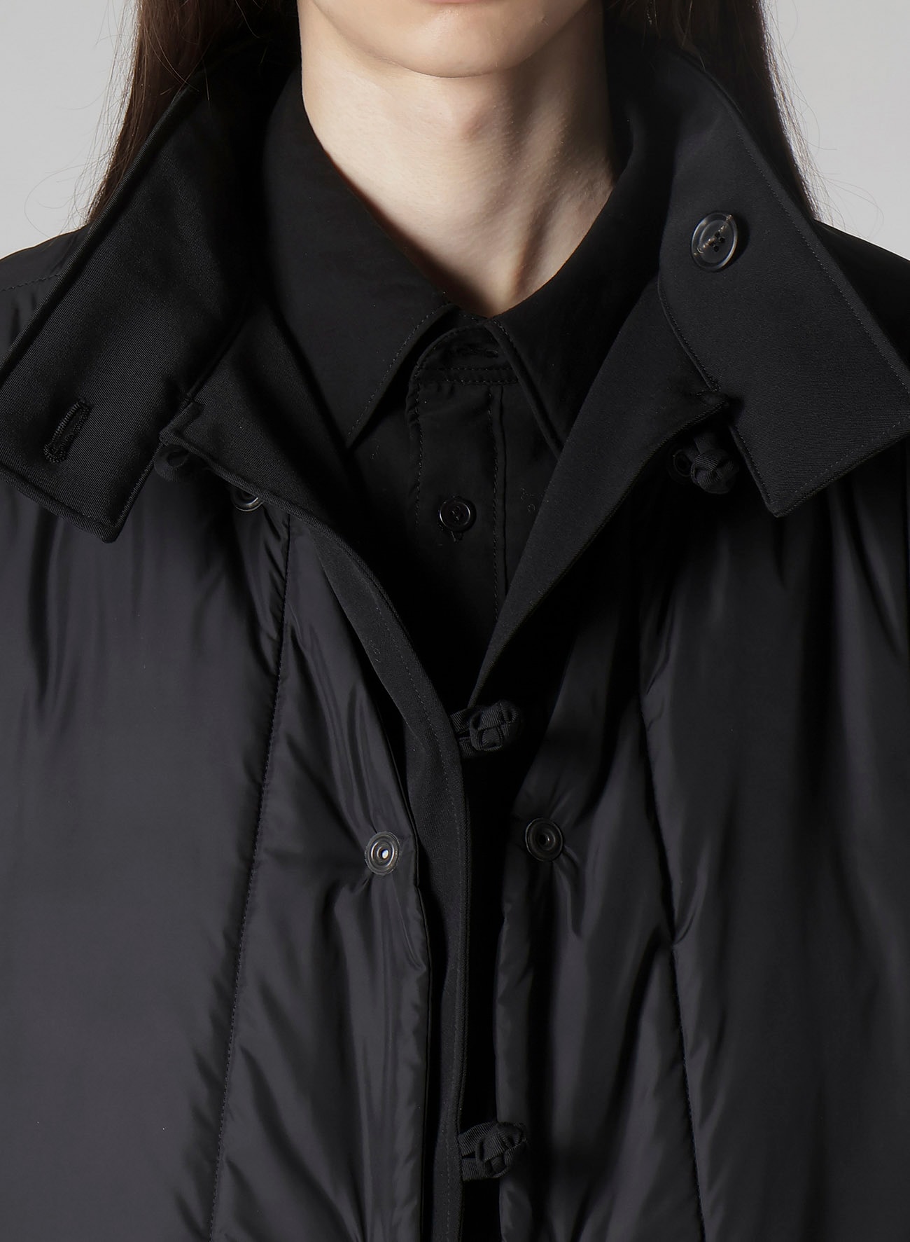 WOOL GABARDINE STAND COLLAR JACKET WITH LINER