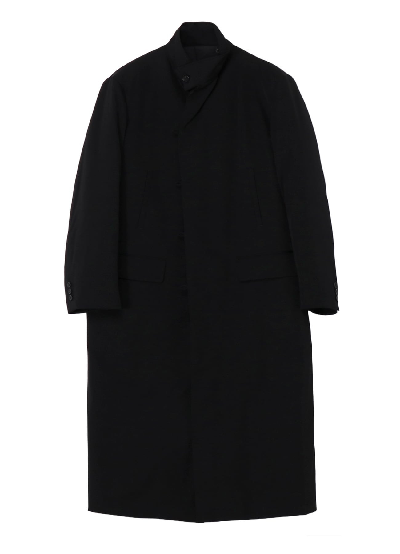WOOL GABARDINE STAND COLLAR JACKET WITH LINER