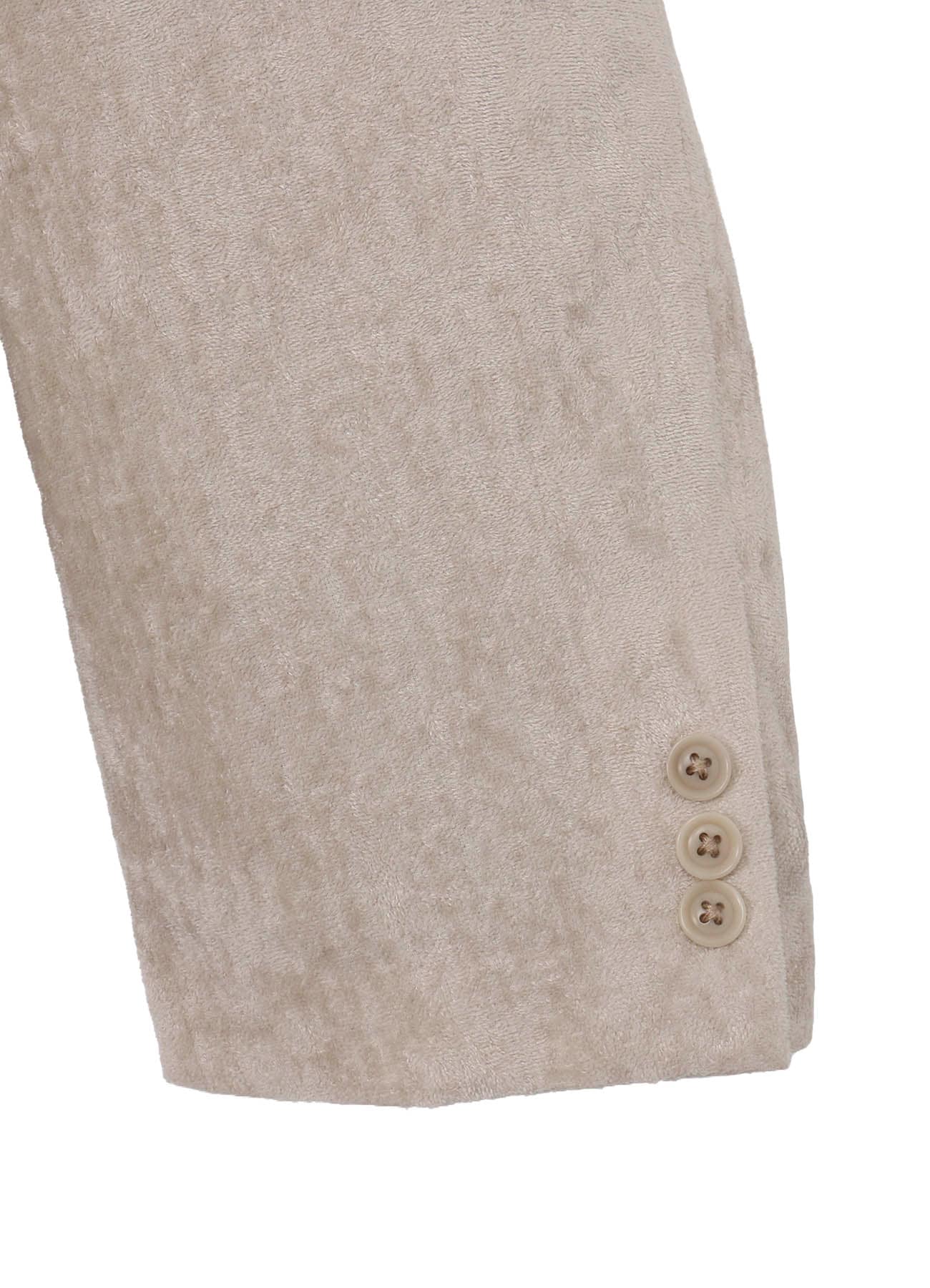 RAW LINEN VELVET ONE BUTTON JACKET WITH LINER