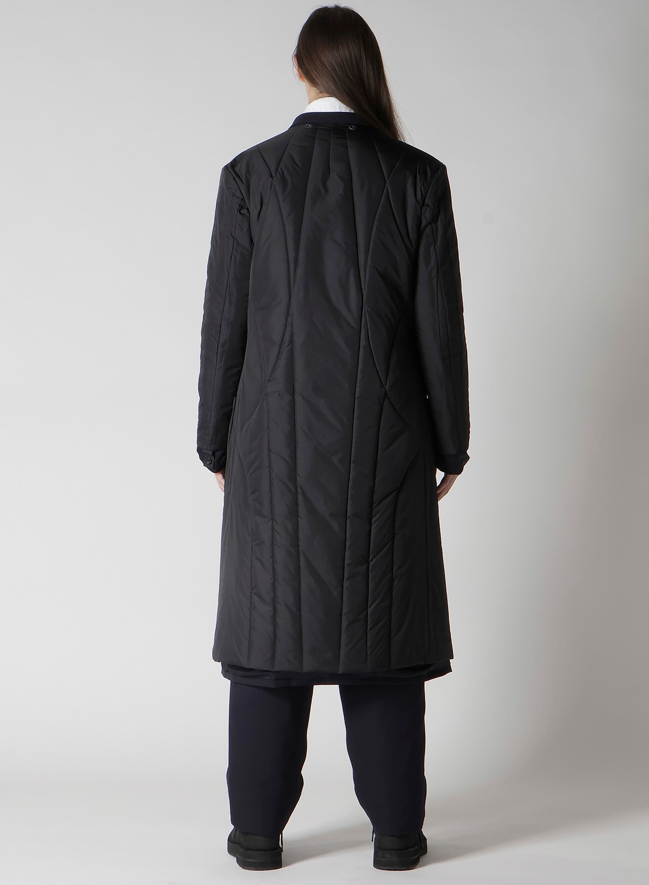 NAVY WOOL GABARDINE ONE BUTTON JACKET WITH LINER