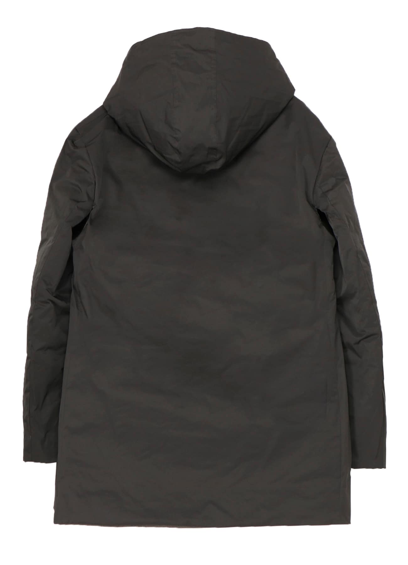 SILK LINEN DIAGONAL PADDED HOODED JACKET