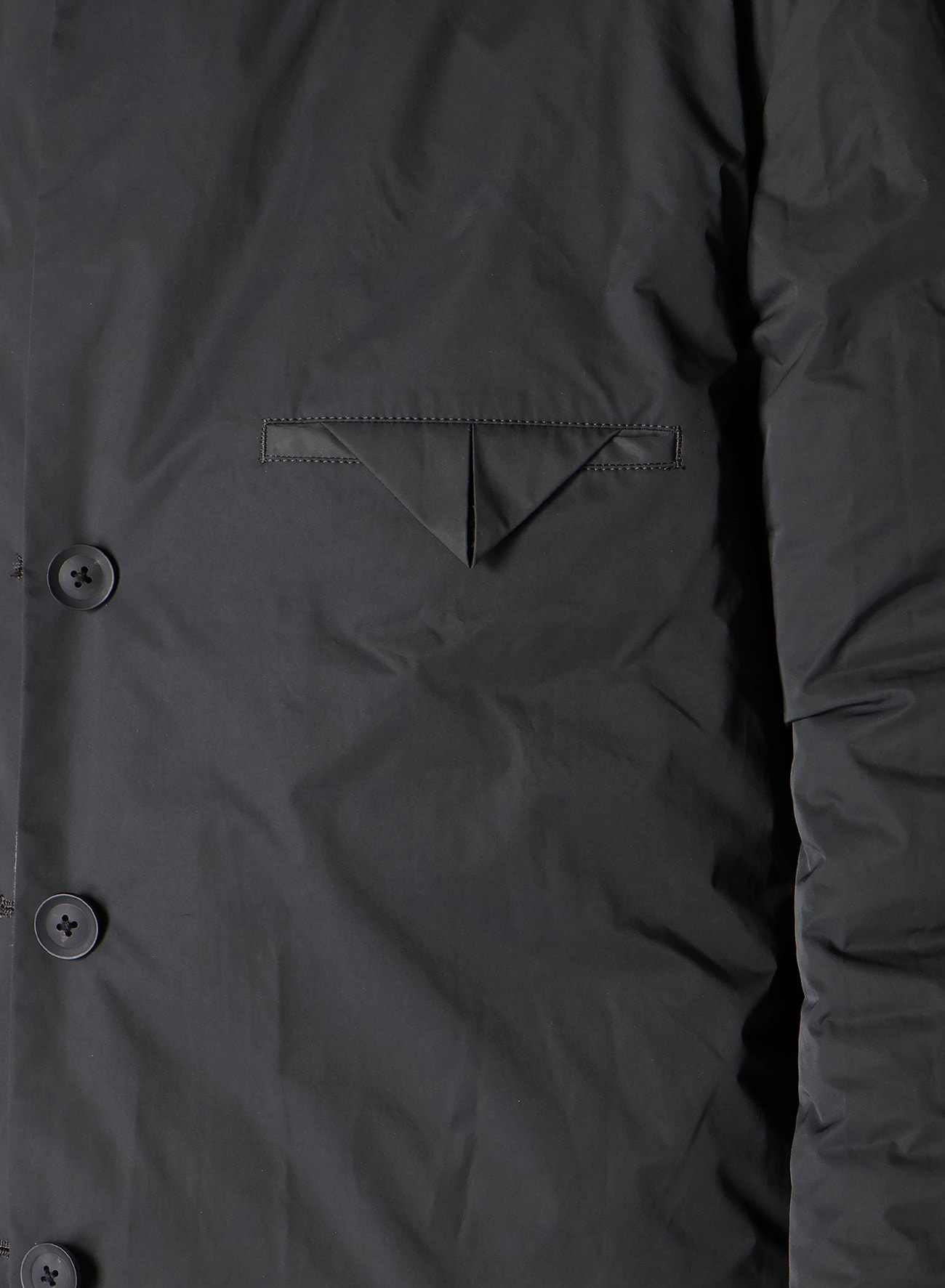 SILK LINEN DIAGONAL PADDED HOODED JACKET