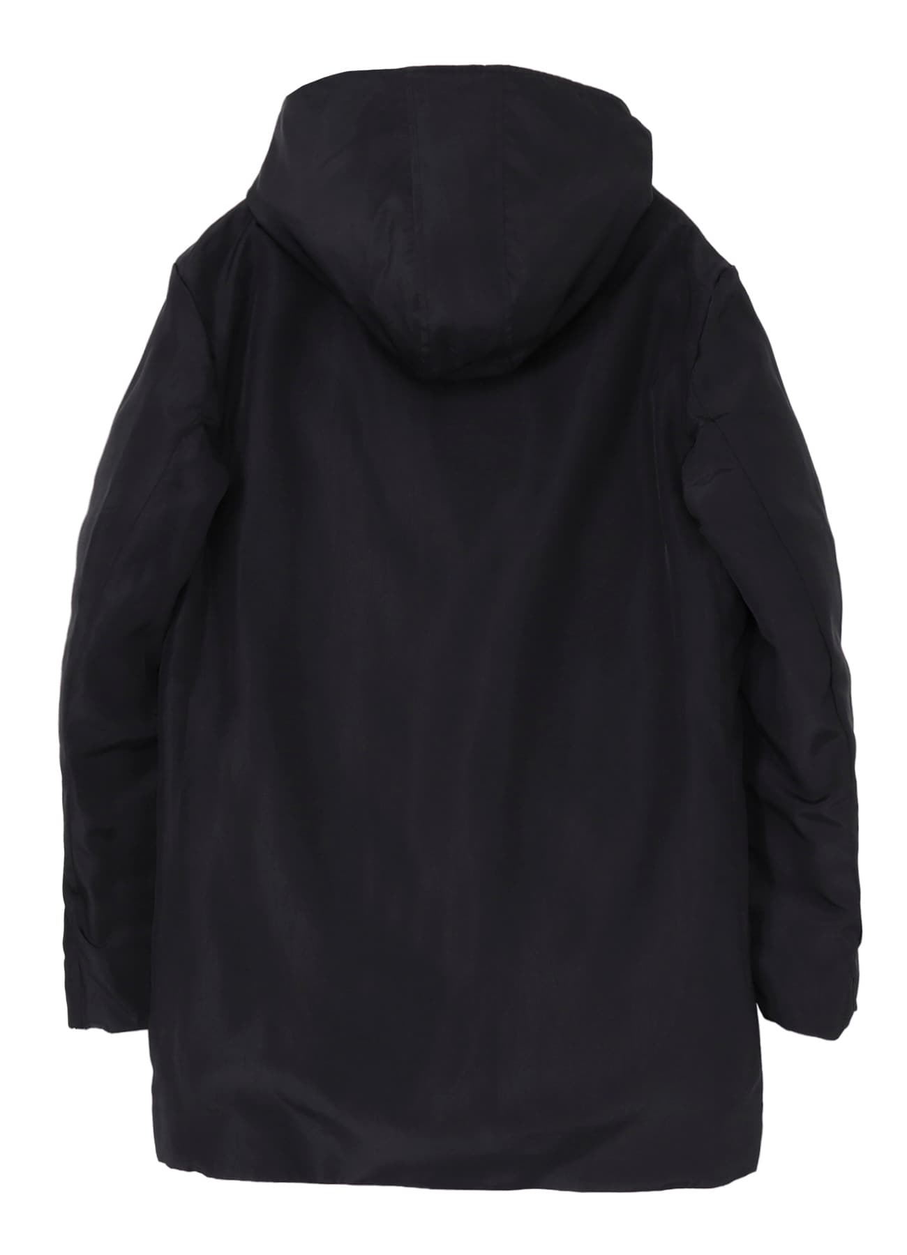 SILK DENIM DIAGONAL PADDED HOODED JACKET