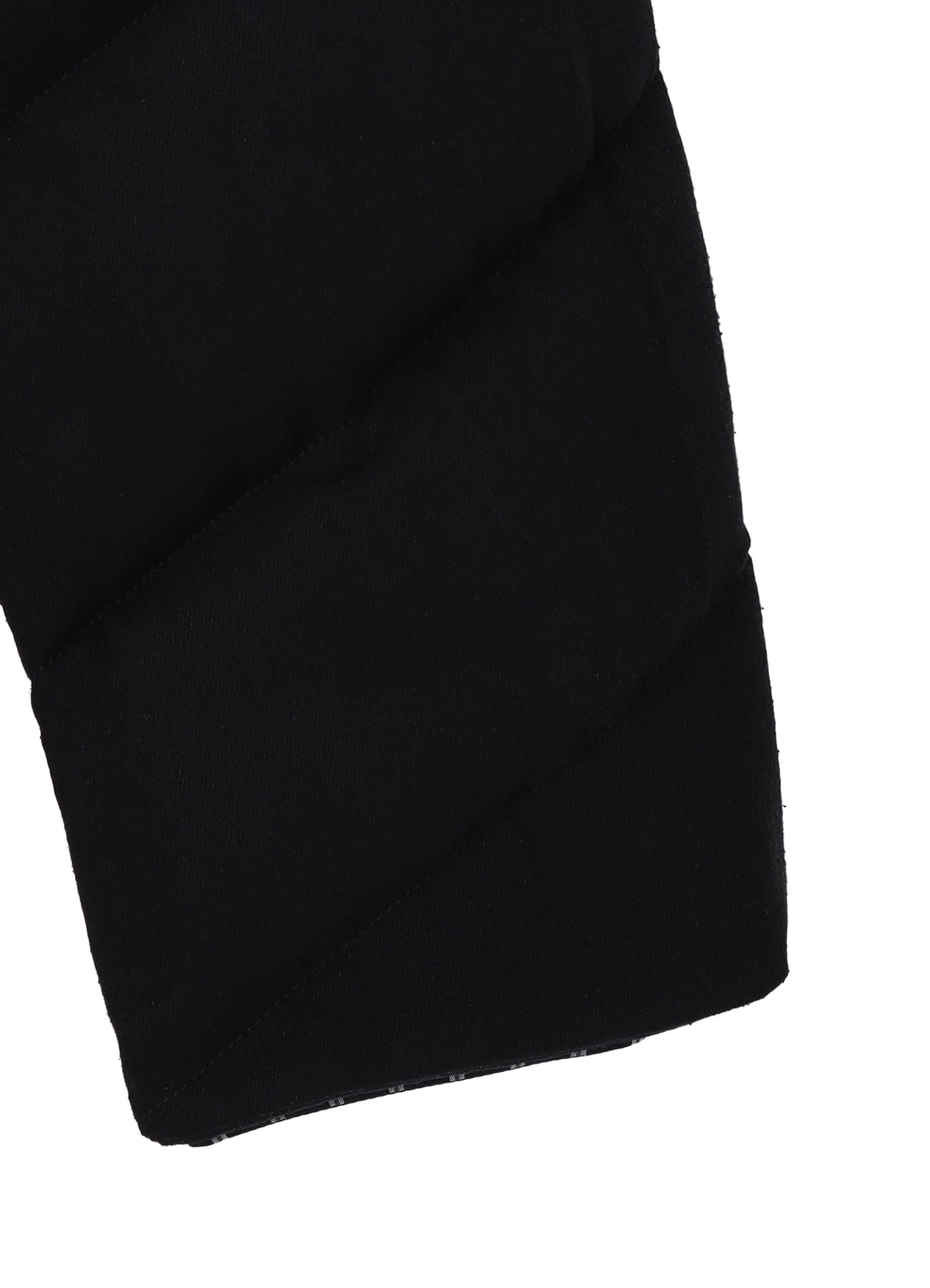 SILK DENIM DIAGONAL PADDED HOODED JACKET