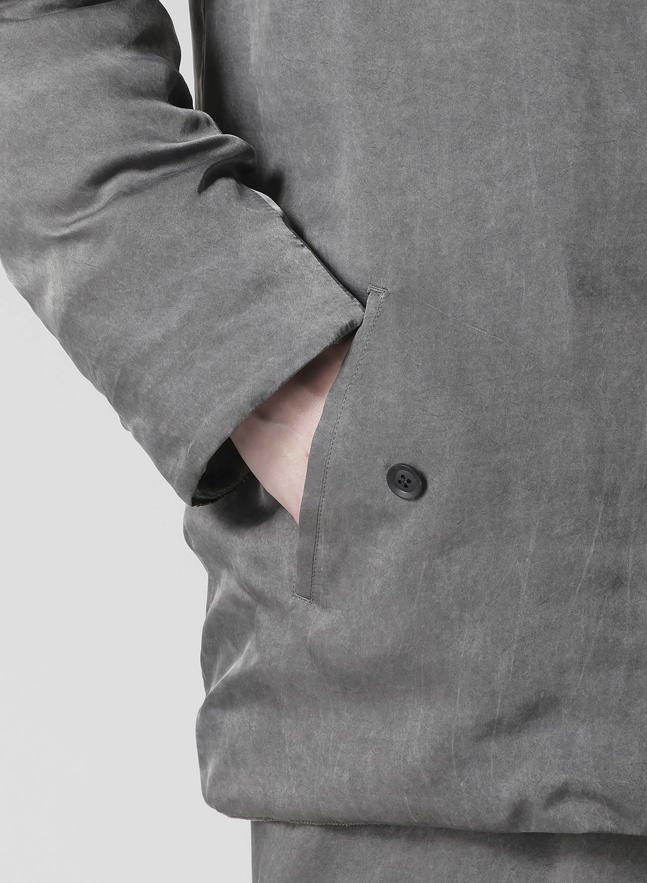 SILK LINEN INKED HORIZONTAL PADDED STAND JACKET