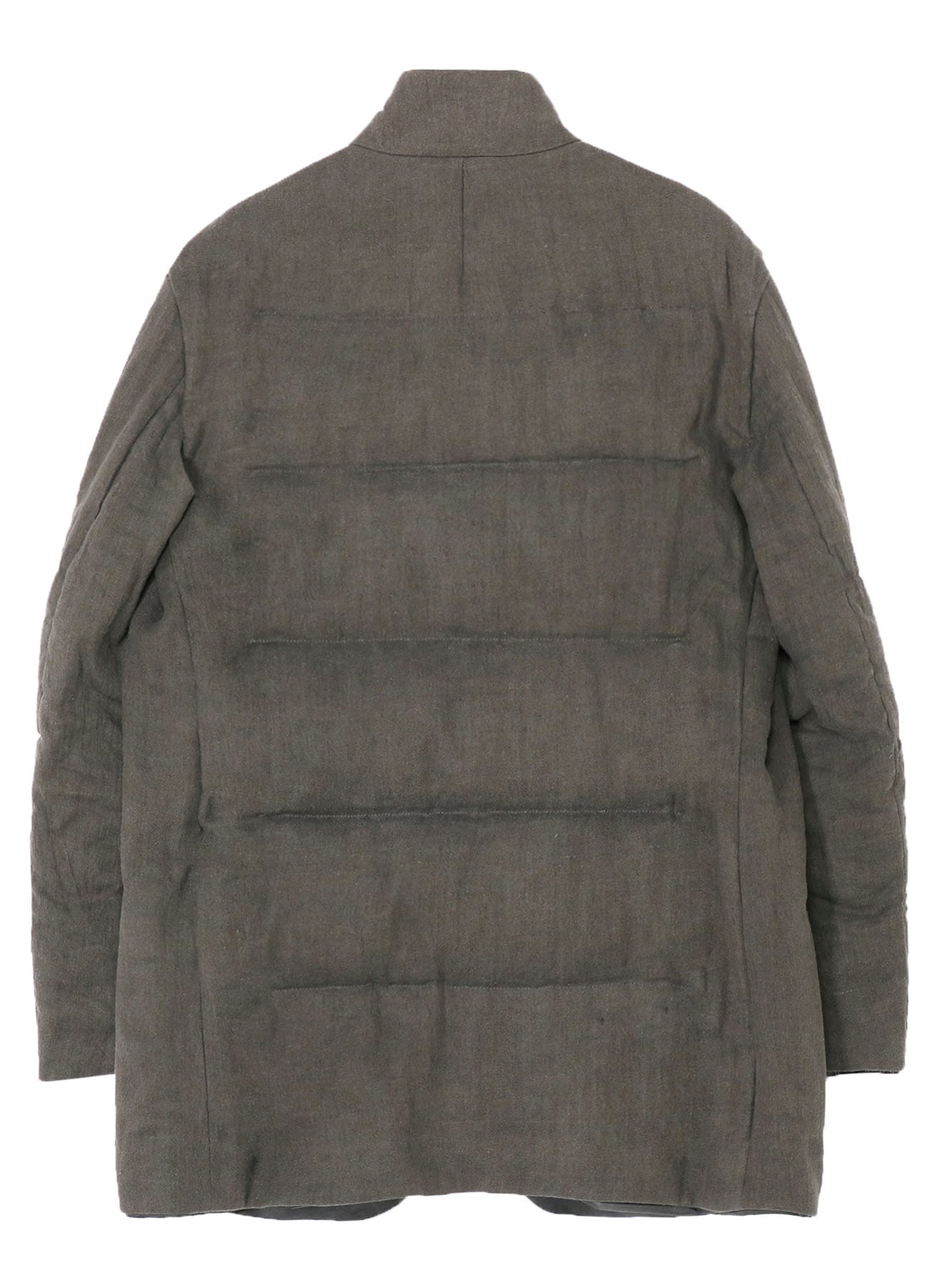 SILK LINEN INKED HORIZONTAL PADDED STAND JACKET