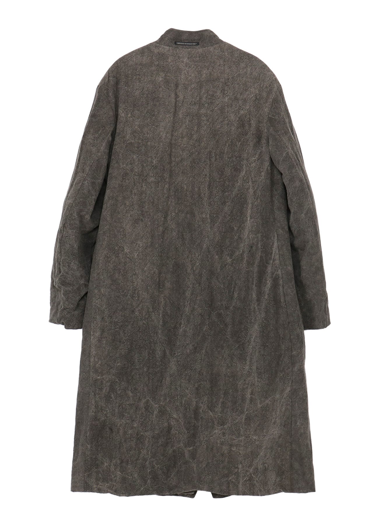 SILK LINEN 3BUTTONS DIAGONAL PADDED LONG JACKET