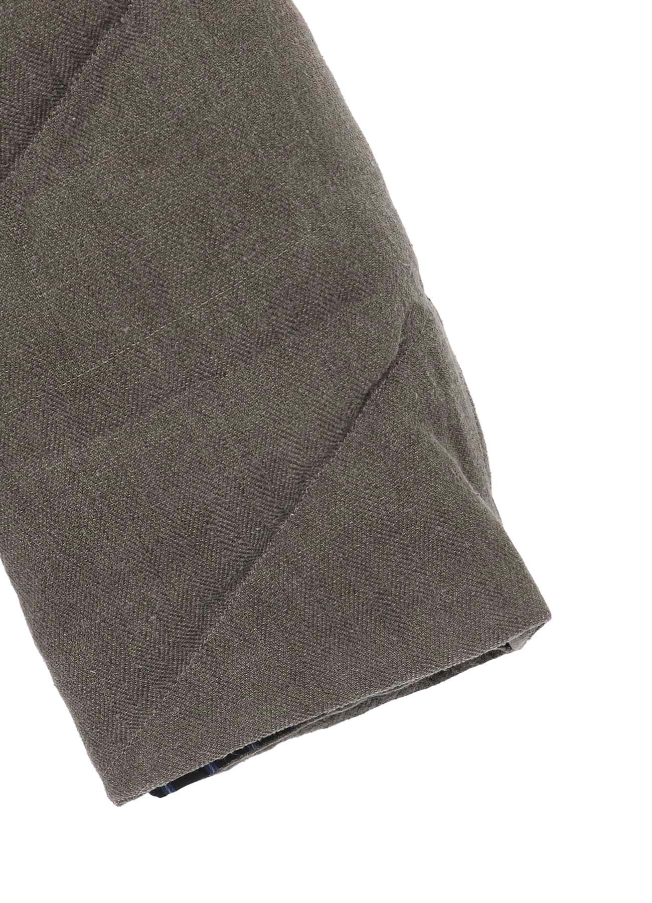 SILK LINEN 3BUTTONS DIAGONAL PADDED LONG JACKET