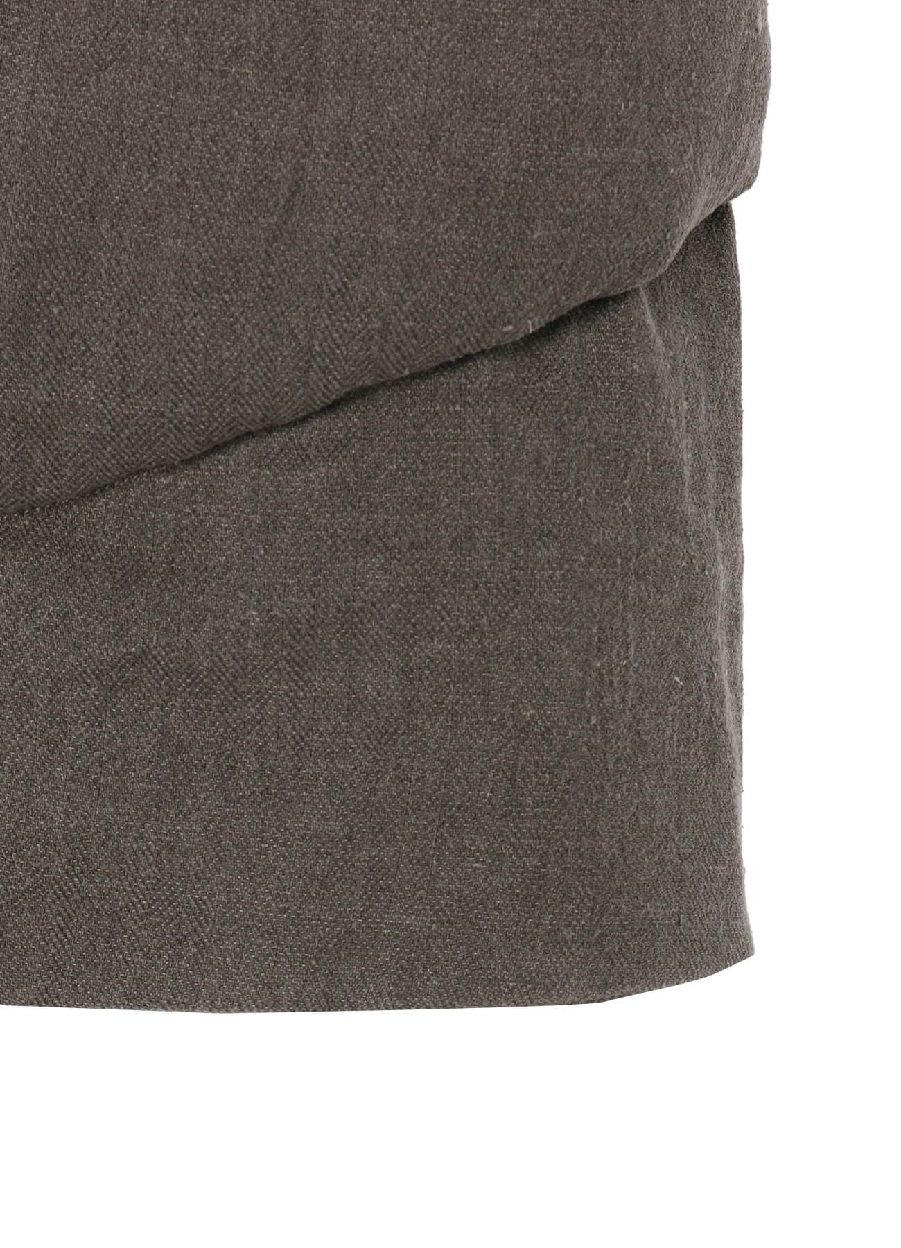 SILK LINEN 3BUTTONS DIAGONAL PADDED LONG JACKET
