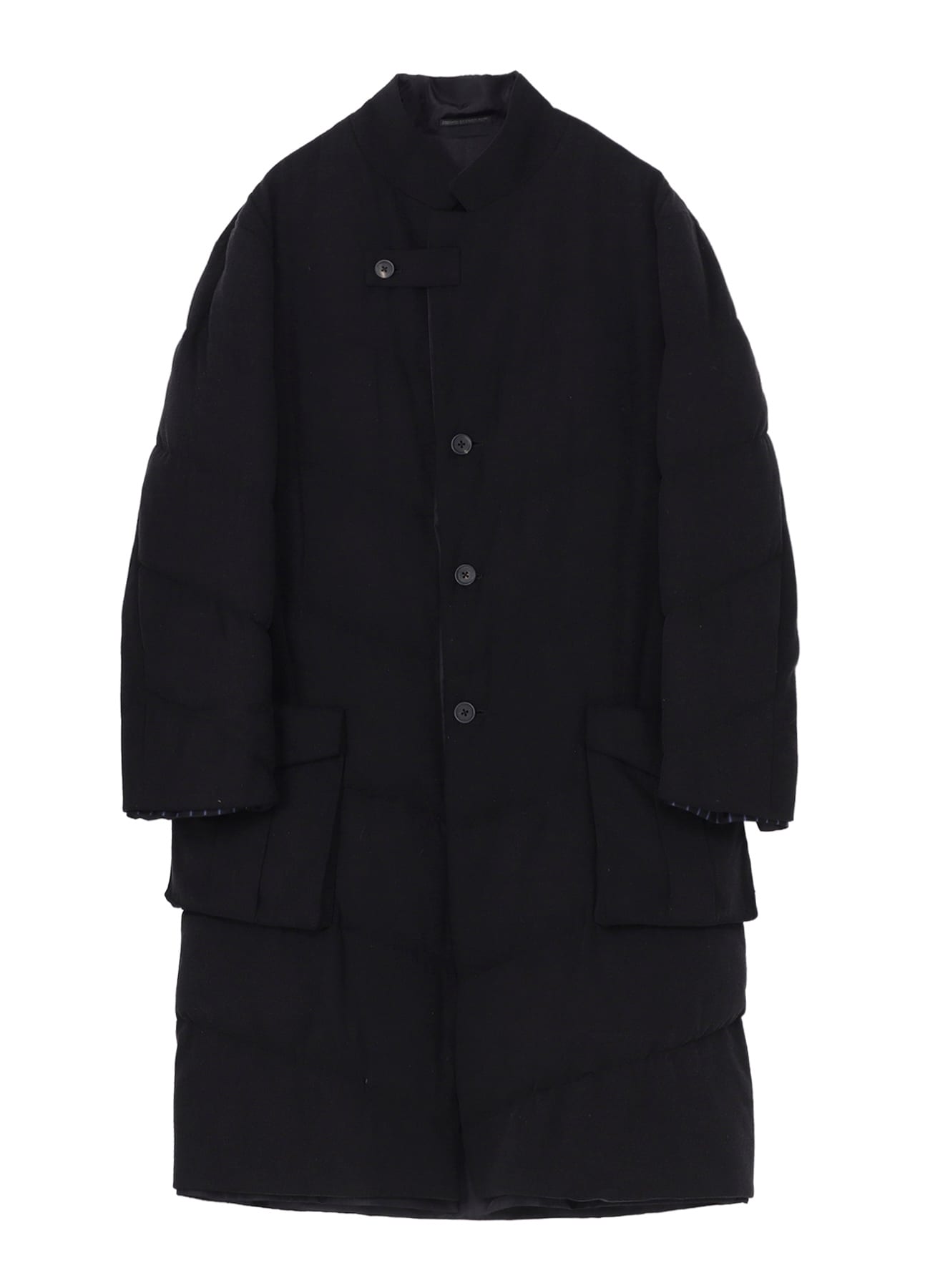 SILK DENIM 3BUTTONS DIAGONAL PADDED LONG JACKET