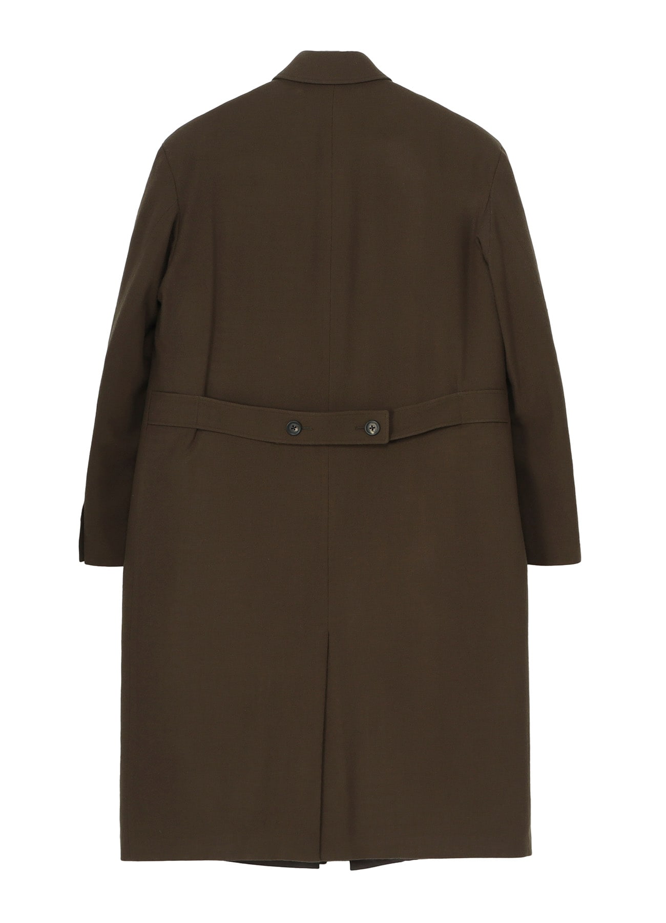 FLANNEL KHAKI BELTED LONG JACKET WITH LINER