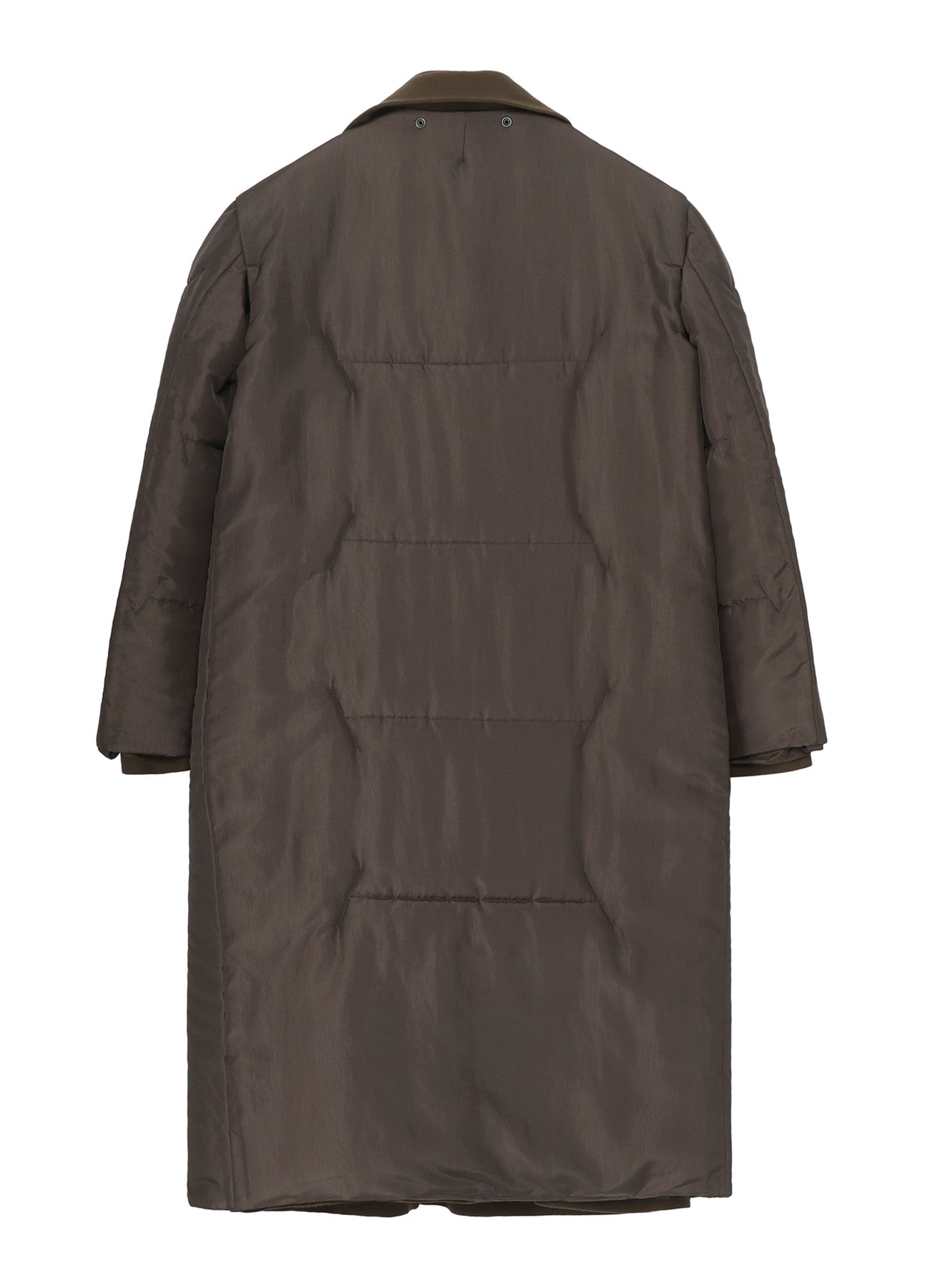 FLANNEL KHAKI BELTED LONG JACKET WITH LINER